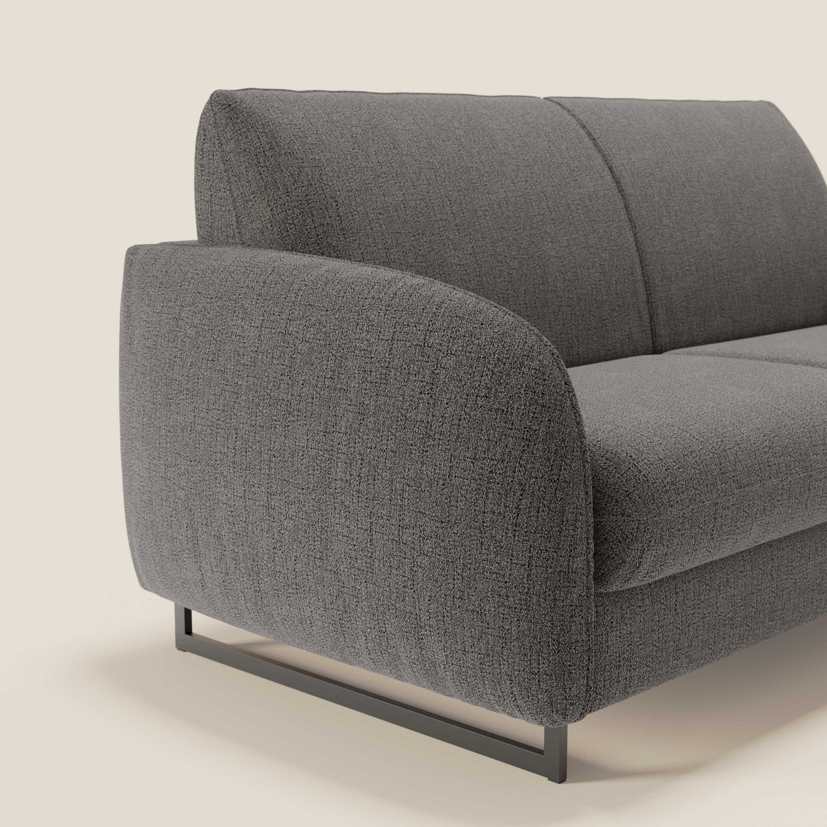 Ninfea divano letto Design Morbido con Piedini alti in Metallo e Materasso H18 cm in tessuto impermeabile T03 - divitt.sbs