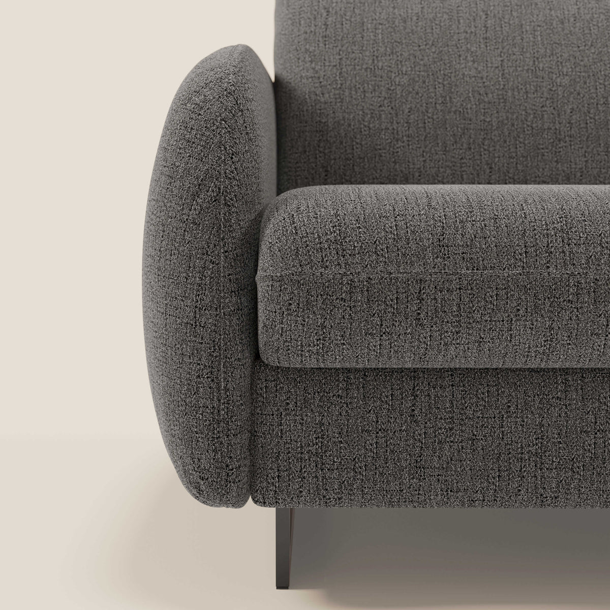Ninfea divano letto Design Morbido con Piedini alti in Metallo e Materasso H18 cm in tessuto impermeabile T03 - divitt.sbs