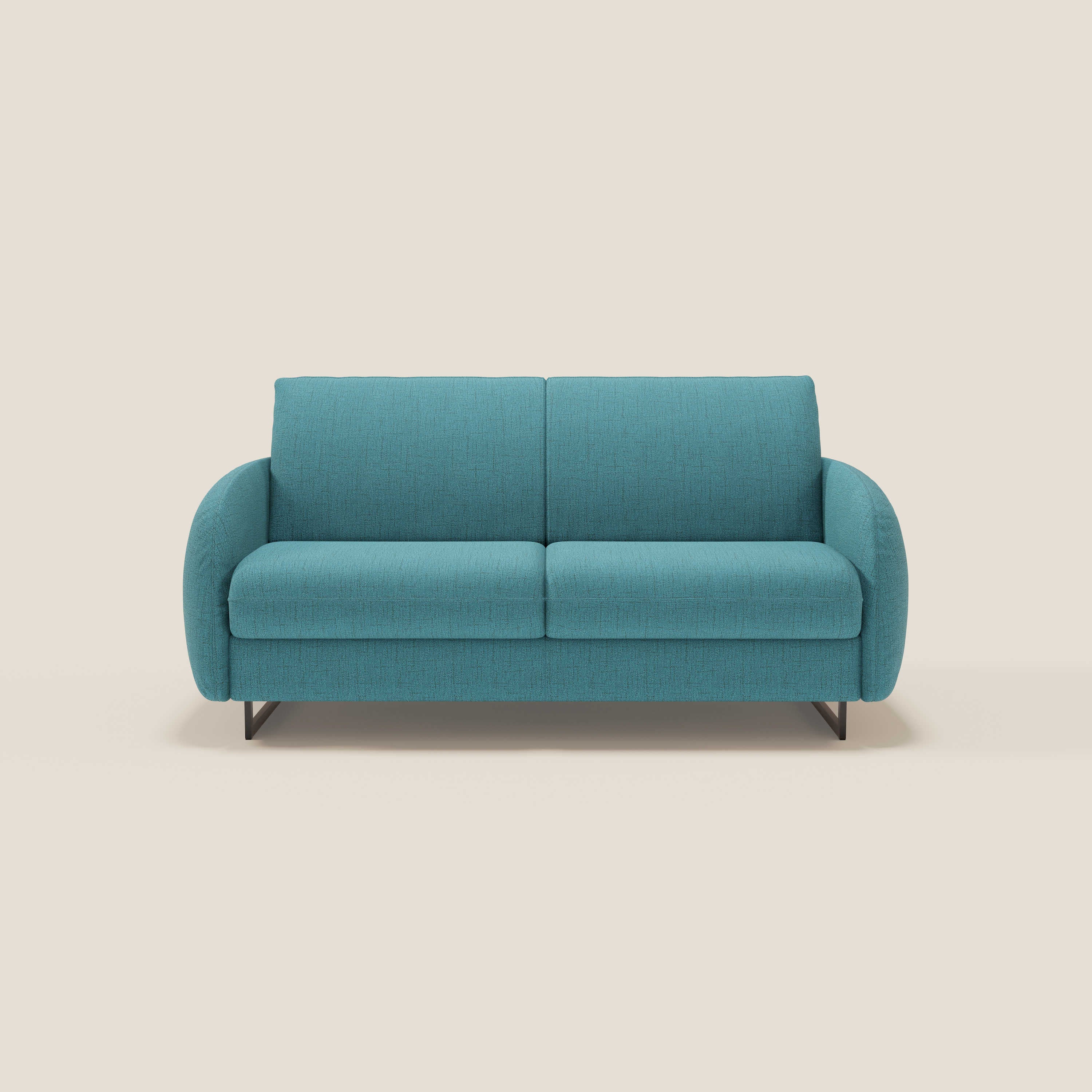 Ninfea divano letto Design Morbido con Piedini alti in Metallo e Materasso H18 cm in tessuto impermeabile T03 - divitt.sbs