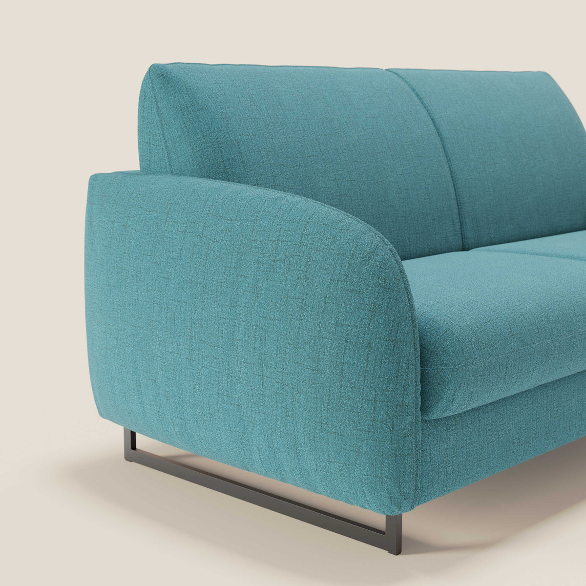 Ninfea divano letto Design Morbido con Piedini alti in Metallo e Materasso H18 cm in tessuto impermeabile T03 - divitt.sbs