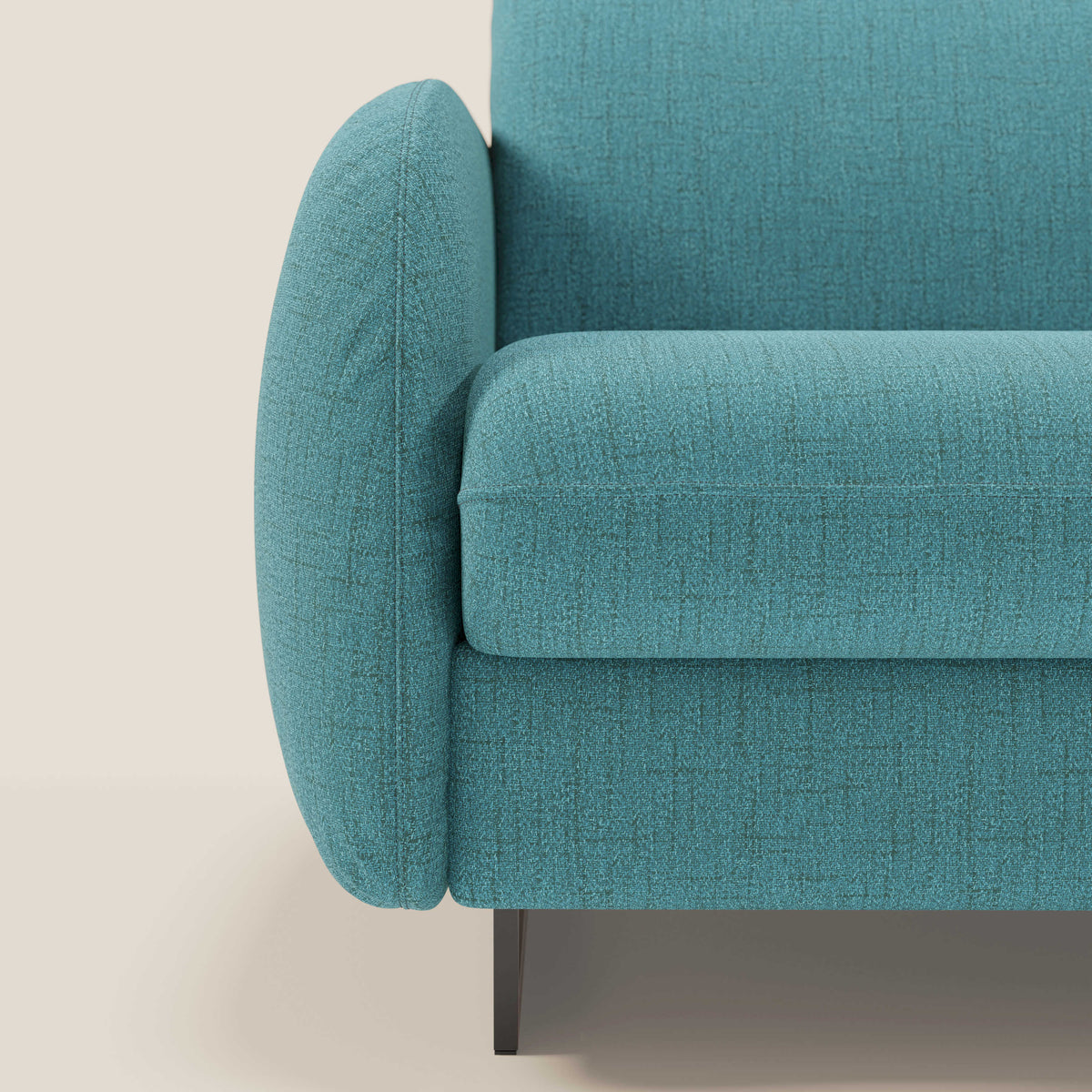 Ninfea divano letto Design Morbido con Piedini alti in Metallo e Materasso H18 cm in tessuto impermeabile T03 - divitt.sbs