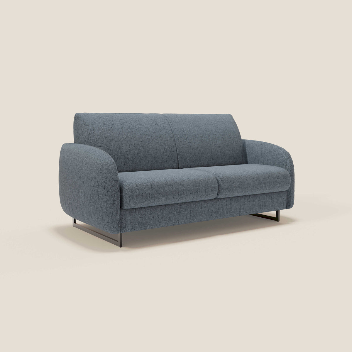 Ninfea divano letto Design Morbido con Piedini alti in Metallo e Materasso H18 cm in tessuto impermeabile T03 - divitt.sbs