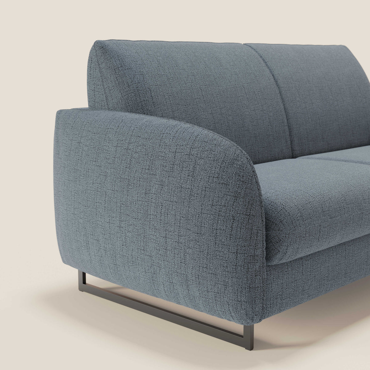 Ninfea divano letto Design Morbido con Piedini alti in Metallo e Materasso H18 cm in tessuto impermeabile T03 - divitt.sbs