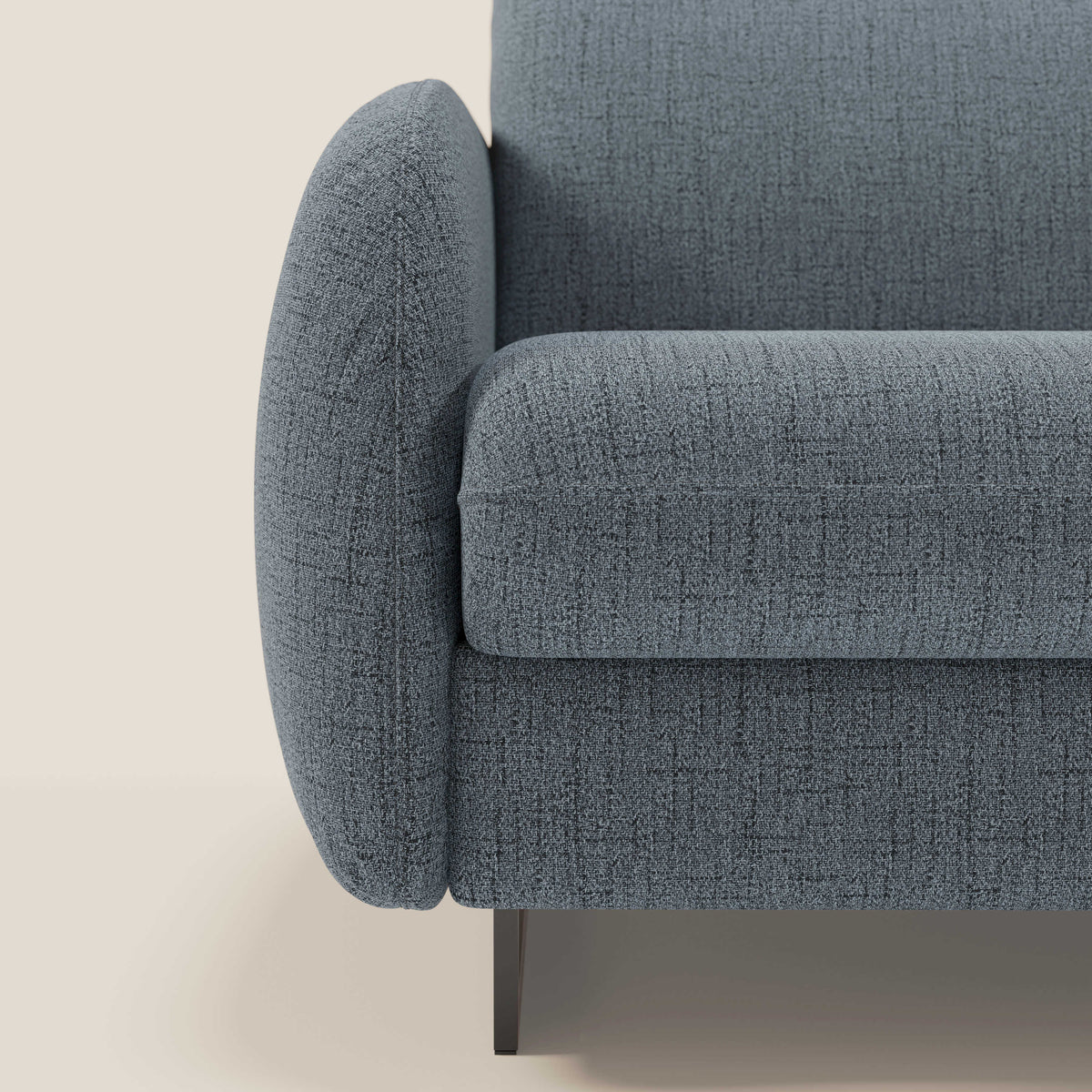 Ninfea divano letto Design Morbido con Piedini alti in Metallo e Materasso H18 cm in tessuto impermeabile T03 - divitt.sbs