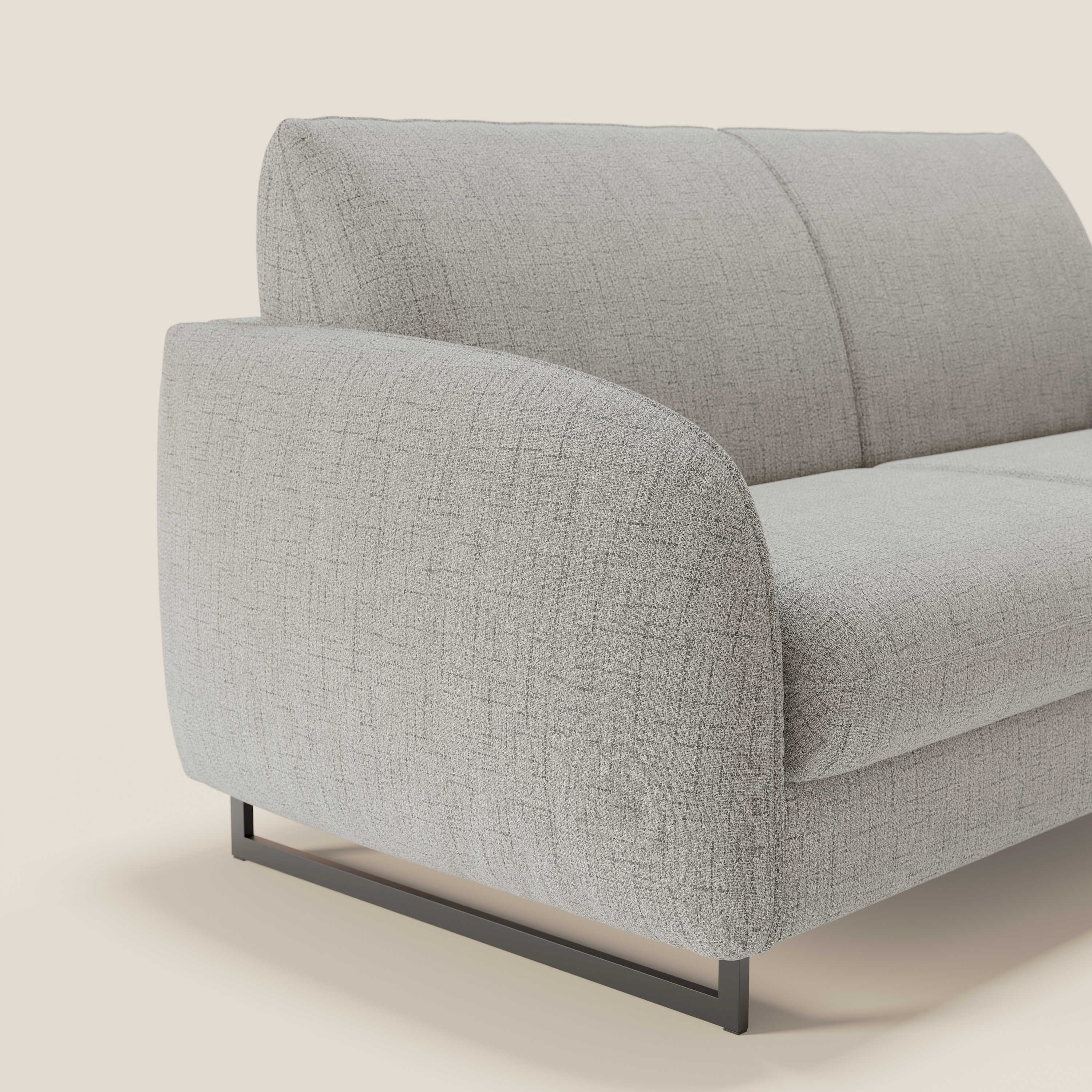 Ninfea divano letto Design Morbido con Piedini alti in Metallo e Materasso H18 cm in tessuto impermeabile T03 - divitt.sbs