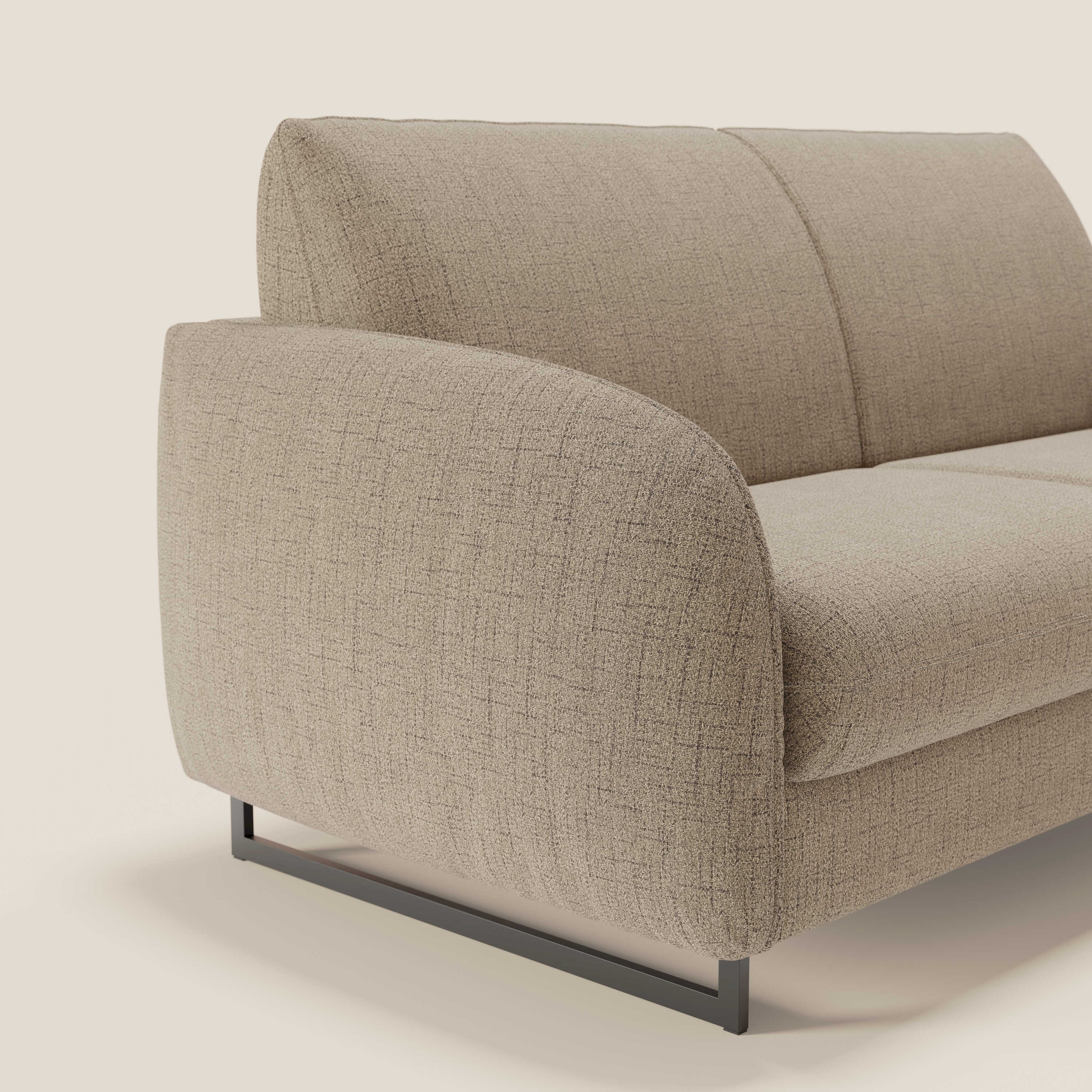 Ninfea divano letto Design Morbido con Piedini alti in Metallo e Materasso H18 cm in tessuto impermeabile T03 - divitt.sbs