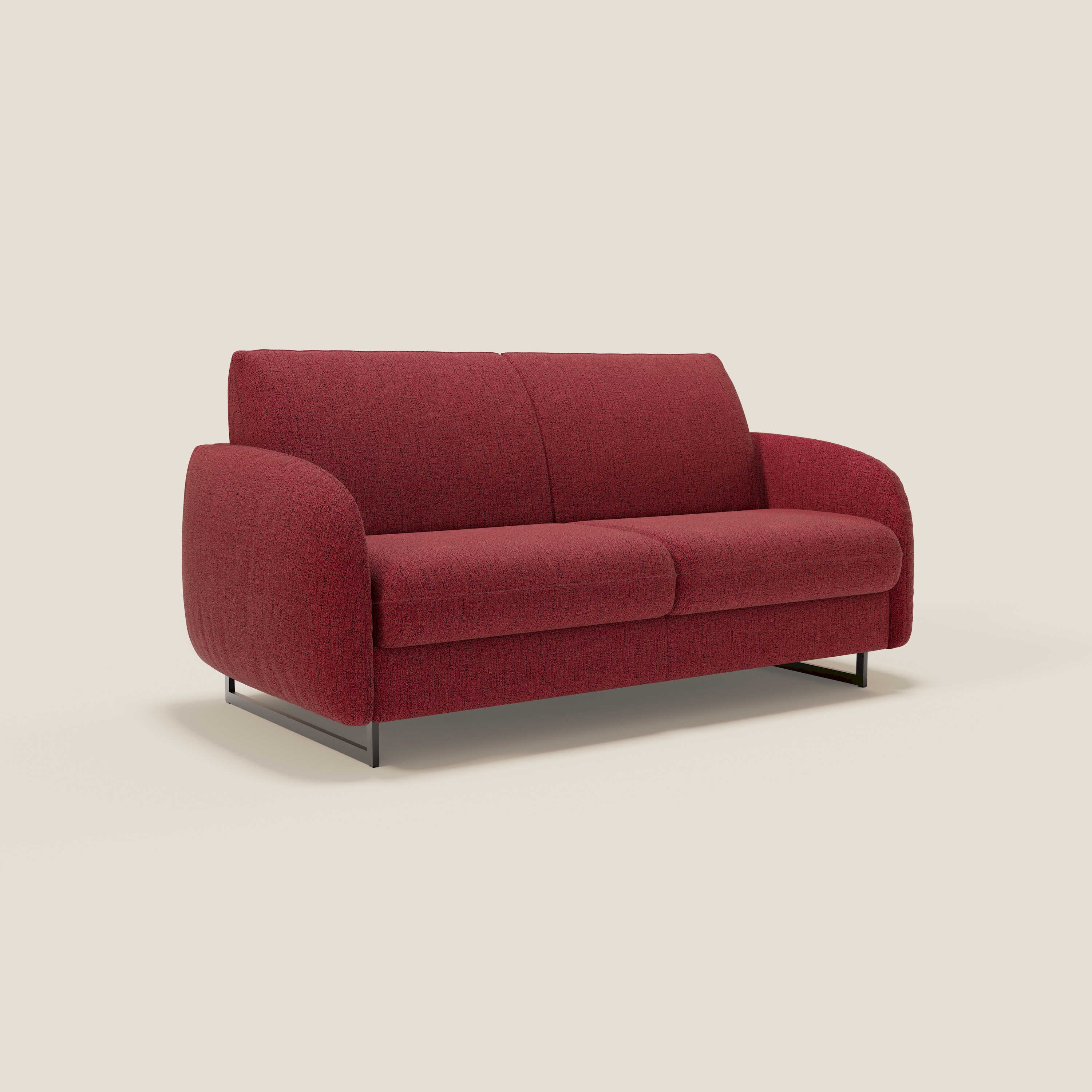 Ninfea divano letto Design Morbido con Piedini alti in Metallo e Materasso H18 cm in tessuto impermeabile T03 - divitt.sbs