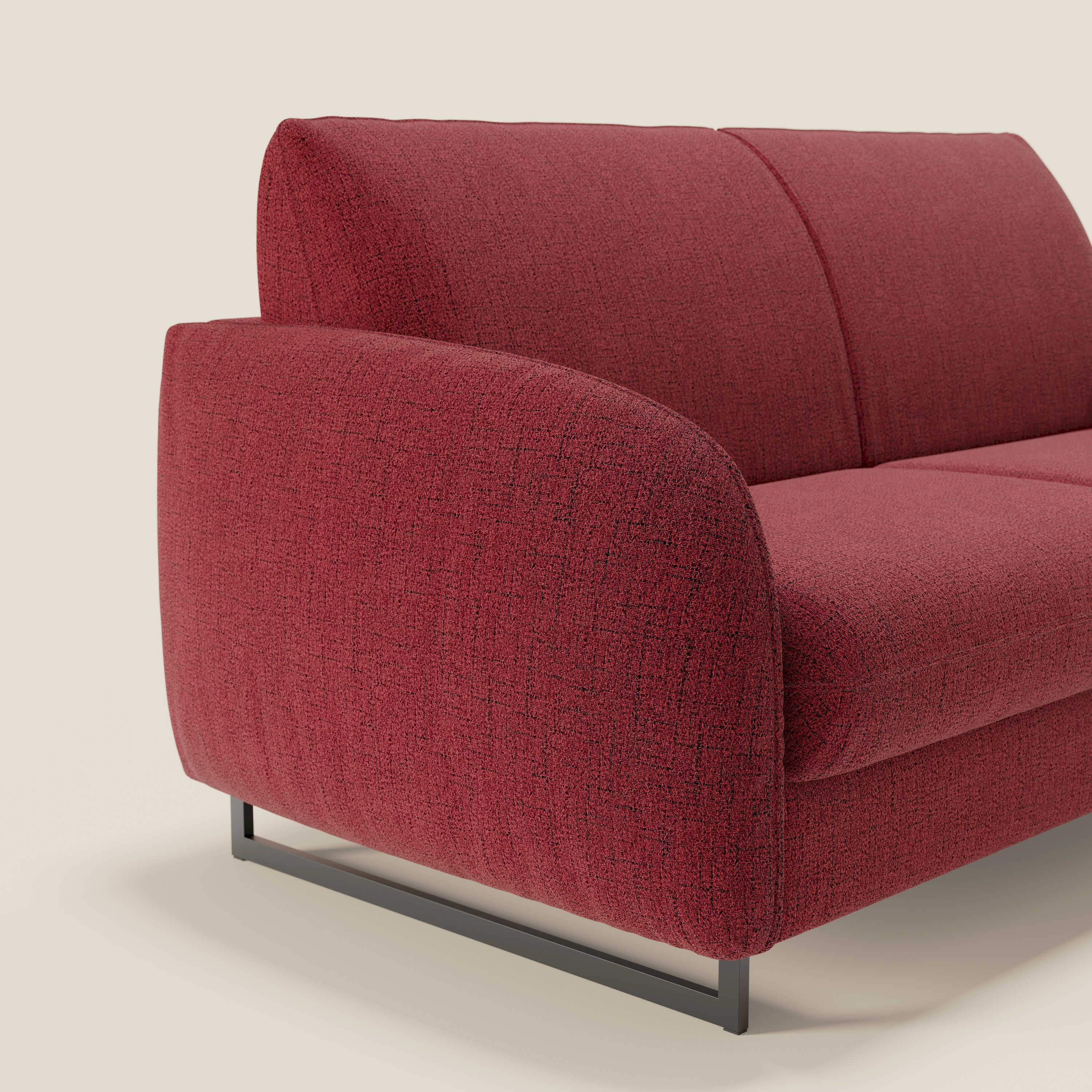 Ninfea divano letto Design Morbido con Piedini alti in Metallo e Materasso H18 cm in tessuto impermeabile T03 - divitt.sbs