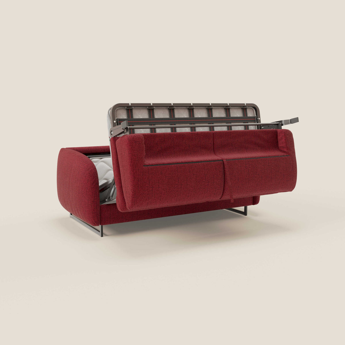 Ninfea divano letto Design Morbido con Piedini alti in Metallo e Materasso H18 cm in tessuto impermeabile T03 - divitt.sbs