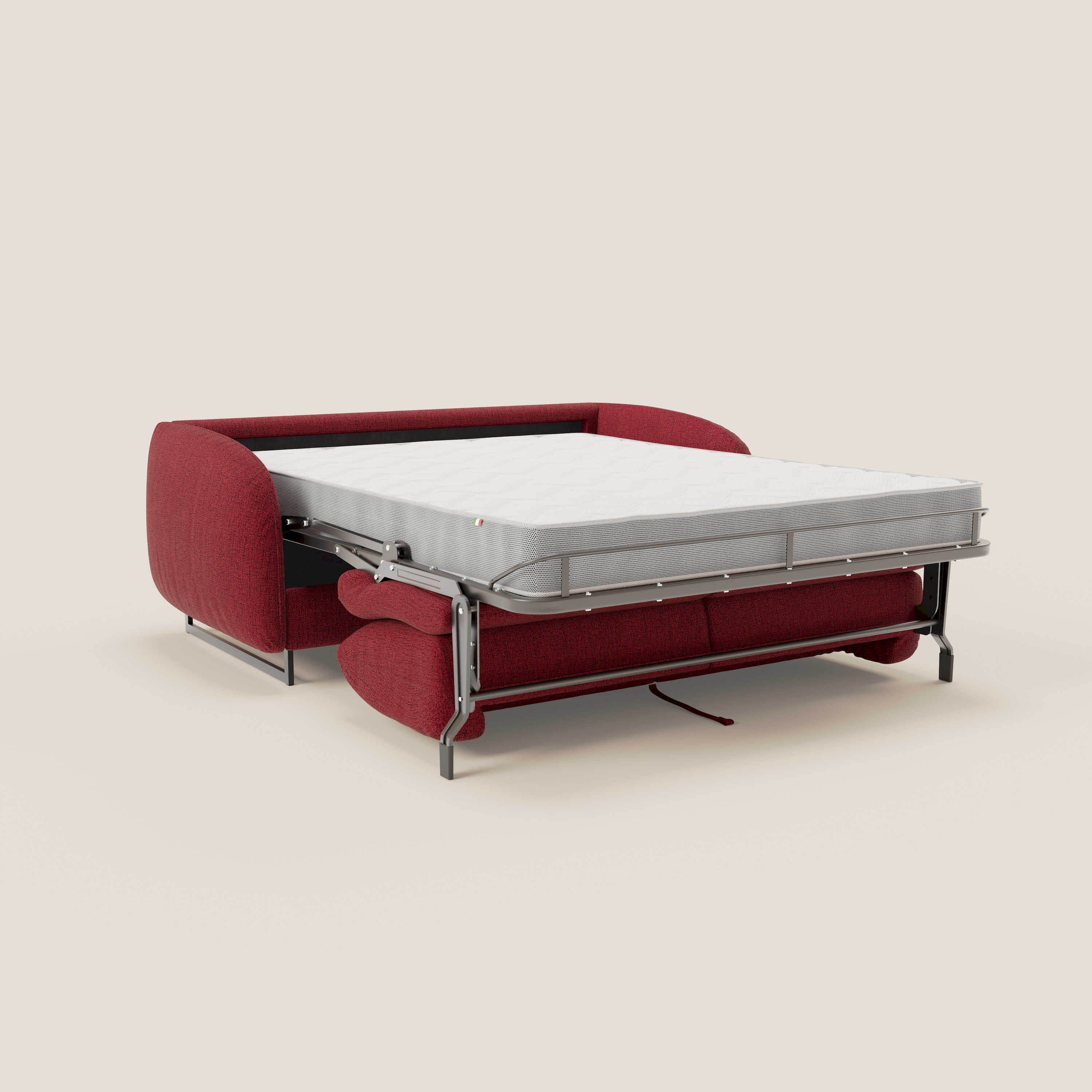 Ninfea divano letto Design Morbido con Piedini alti in Metallo e Materasso H18 cm in tessuto impermeabile T03 - divitt.sbs