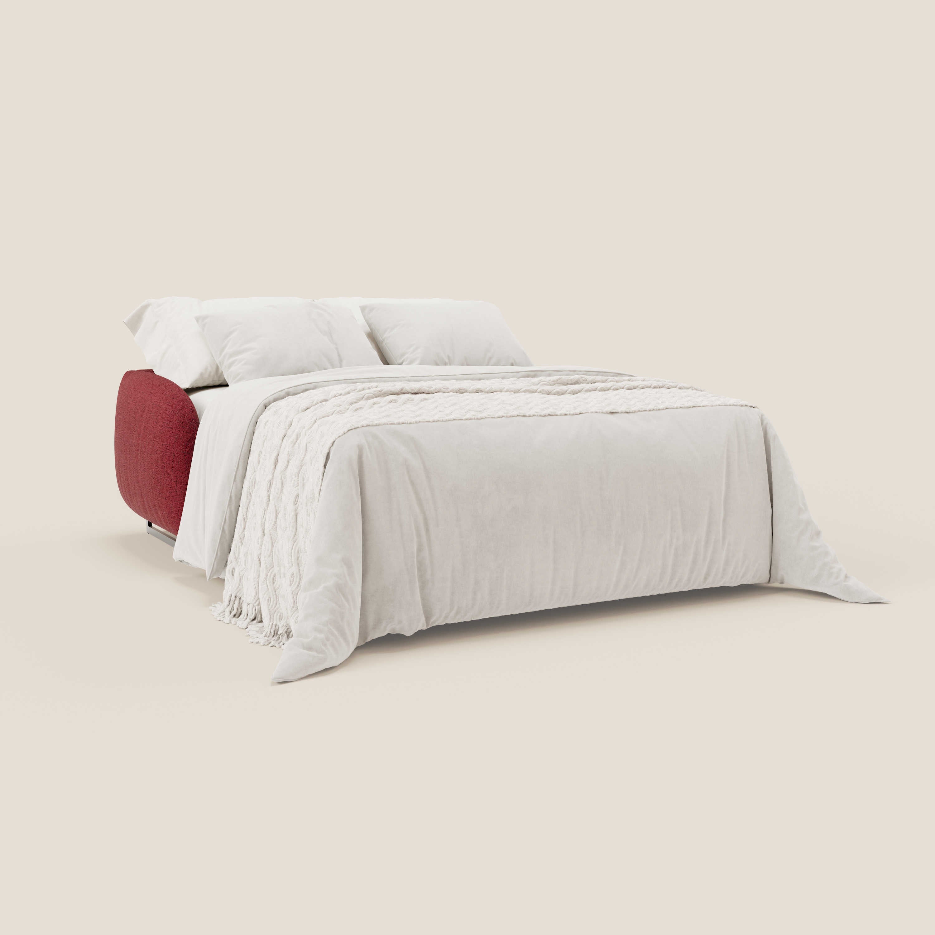 Ninfea divano letto Design Morbido con Piedini alti in Metallo e Materasso H18 cm in tessuto impermeabile T03 - divitt.sbs