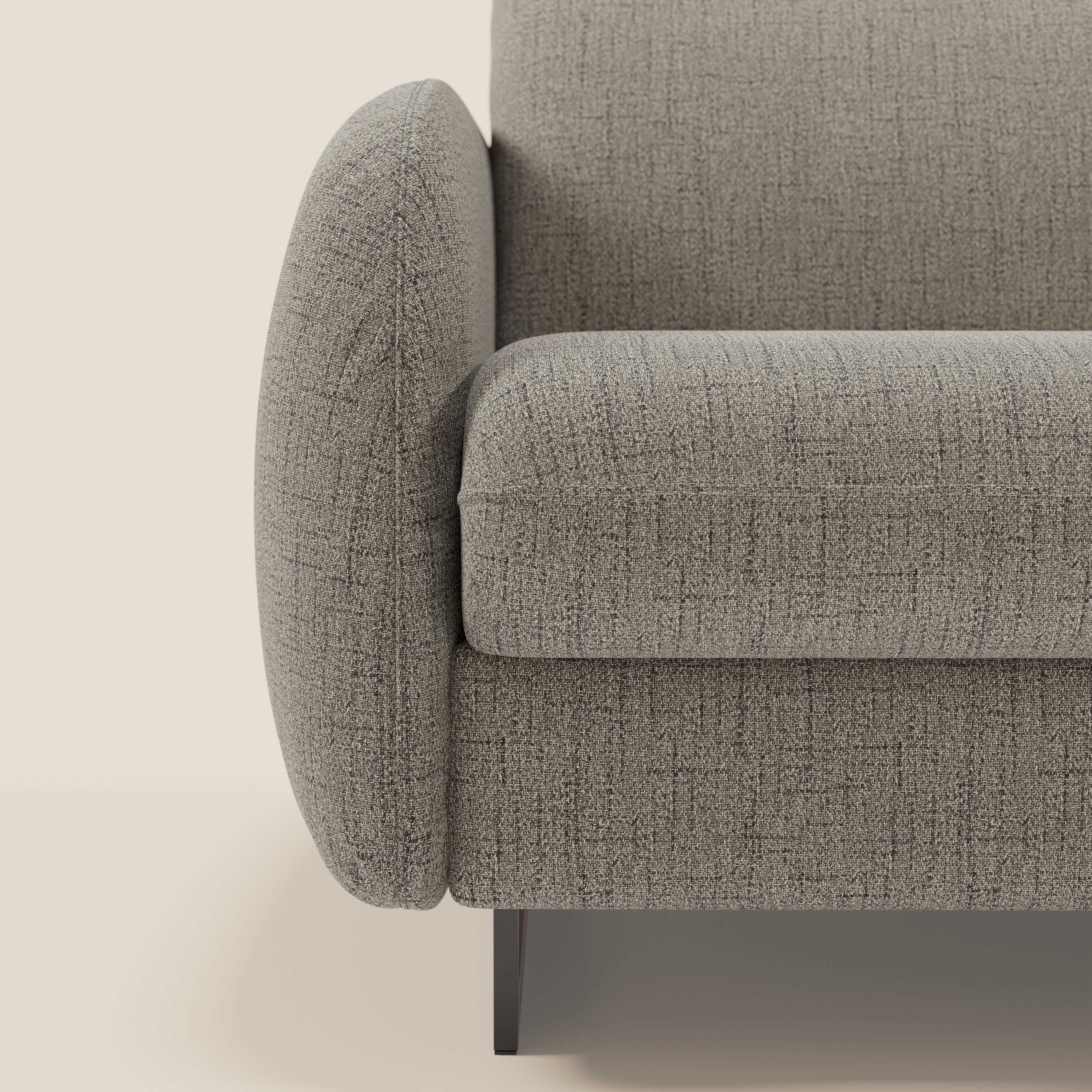 Ninfea divano letto Design Morbido con Piedini alti in Metallo e Materasso H18 cm in tessuto impermeabile T03 - divitt.sbs