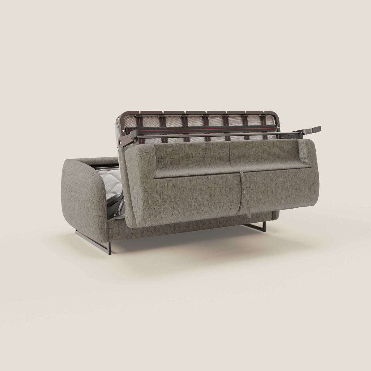 Ninfea divano letto Design Morbido con Piedini alti in Metallo e Materasso H18 cm in tessuto impermeabile T03 - divitt.sbs