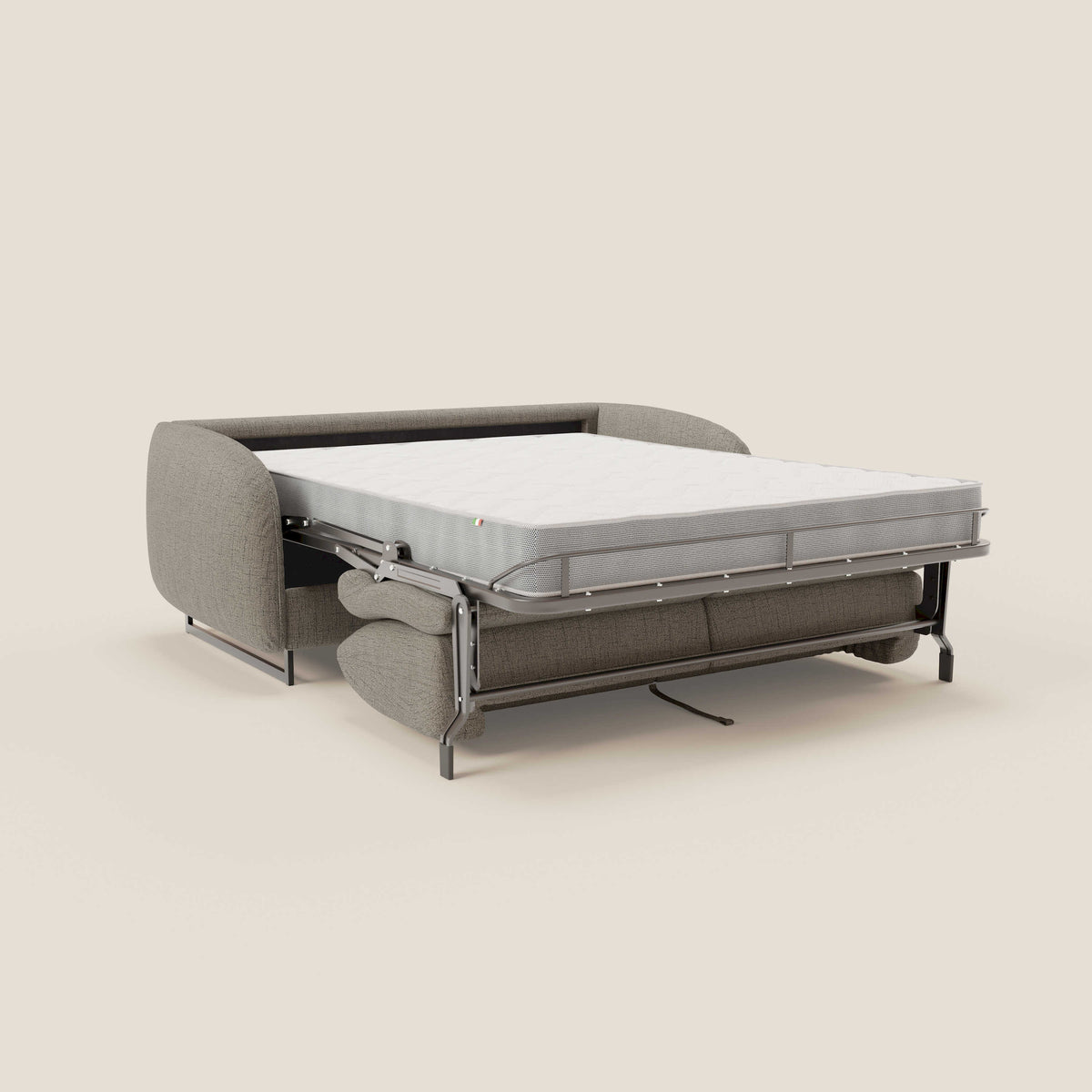 Ninfea divano letto Design Morbido con Piedini alti in Metallo e Materasso H18 cm in tessuto impermeabile T03 - divitt.sbs