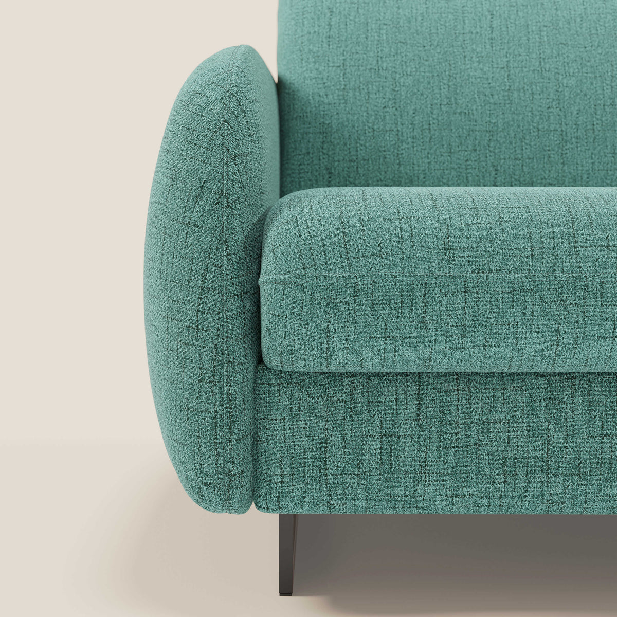 Ninfea divano letto Design Morbido con Piedini alti in Metallo e Materasso H18 cm in tessuto impermeabile T03 - divitt.sbs