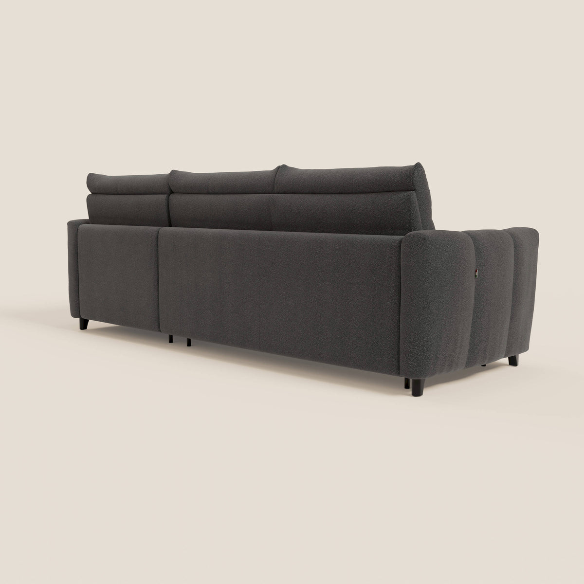 Peonia divano letto angolare con Penisola Contenitore - Materasso H18 cm in Bouclé Impermeabile T07 - divitt.sbs