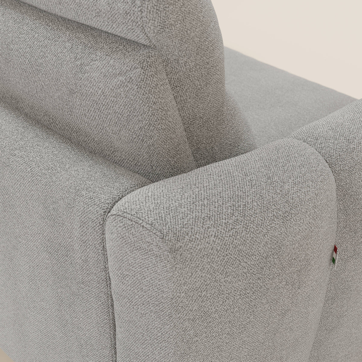 Peonia divano letto angolare con Penisola Contenitore - Materasso H18 cm in Bouclé Impermeabile T07 - divitt.sbs