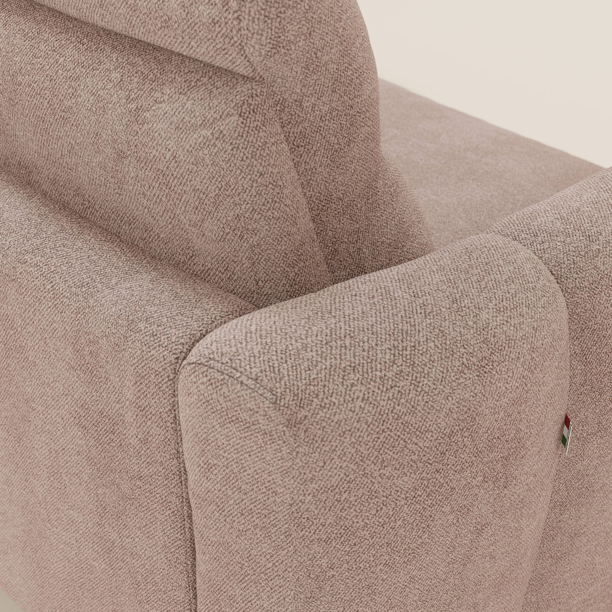 Peonia divano letto angolare con Penisola Contenitore - Materasso H18 cm in Bouclé Impermeabile T07 - divitt.sbs