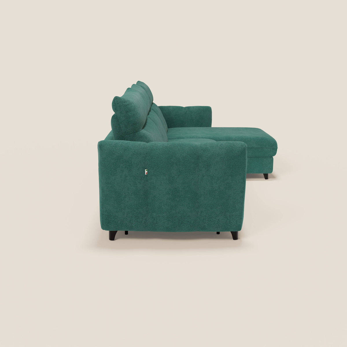 Peonia divano letto angolare con Penisola Contenitore - Materasso H18 cm in Bouclé Impermeabile T07 - divitt.sbs