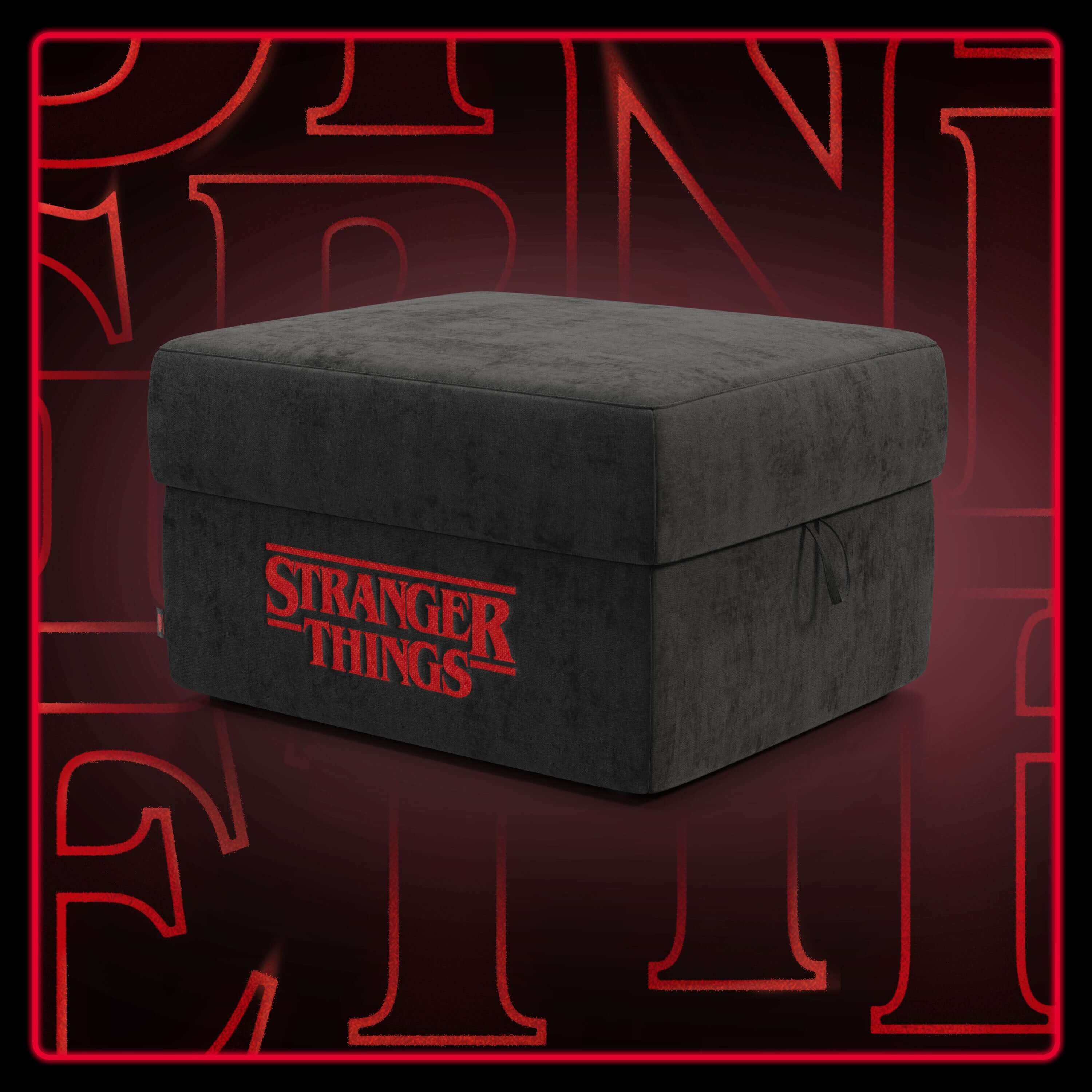 Sun pouf Contenitore Stranger Things Edition - 60x80 cm in tessuto smacchiabile by netflix antracite - divitt.sbs