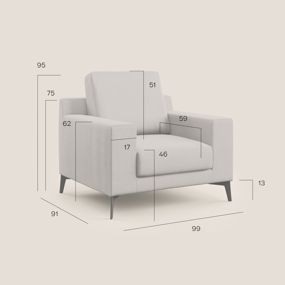 Prestige poltroncina moderna in microfibra smacchiabile T11 nero - divitt.sbs