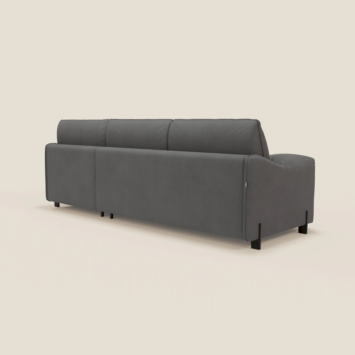 Primula divano letto angolare con materasso H18 cm - penisola contenitore in tessuto smacchiabile T05 - divitt.sbs