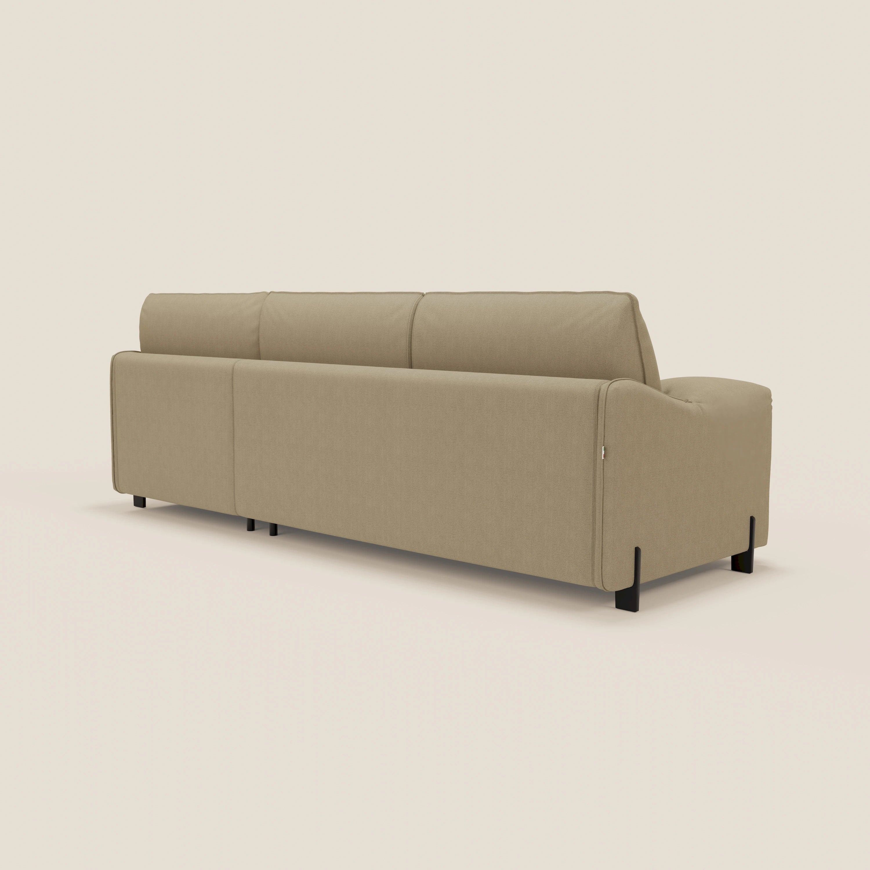 Primula divano letto angolare con materasso H18 cm - penisola contenitore in tessuto smacchiabile T05 - divitt.sbs