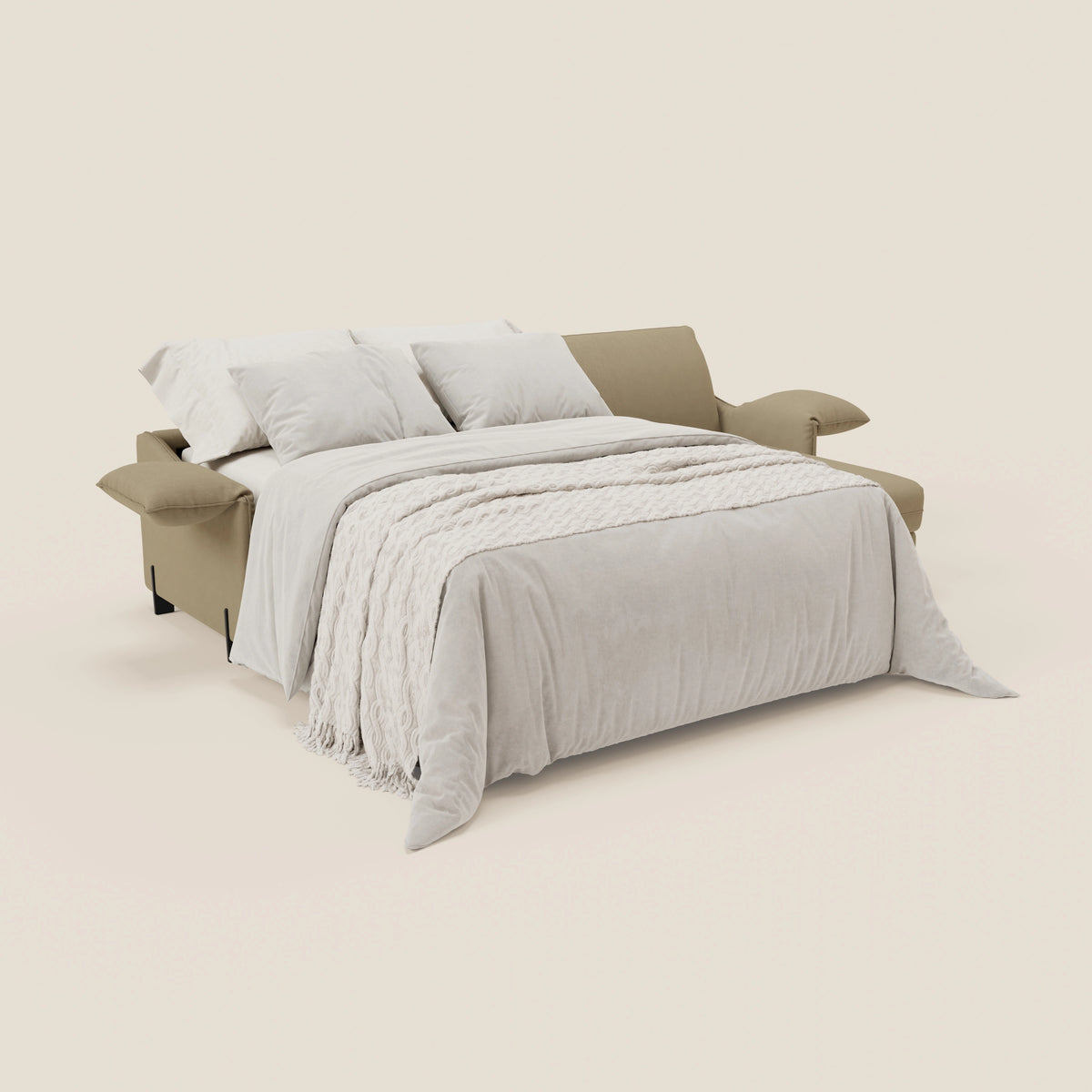 Primula divano letto angolare con materasso H18 cm - penisola contenitore in tessuto smacchiabile T05 - divitt.sbs