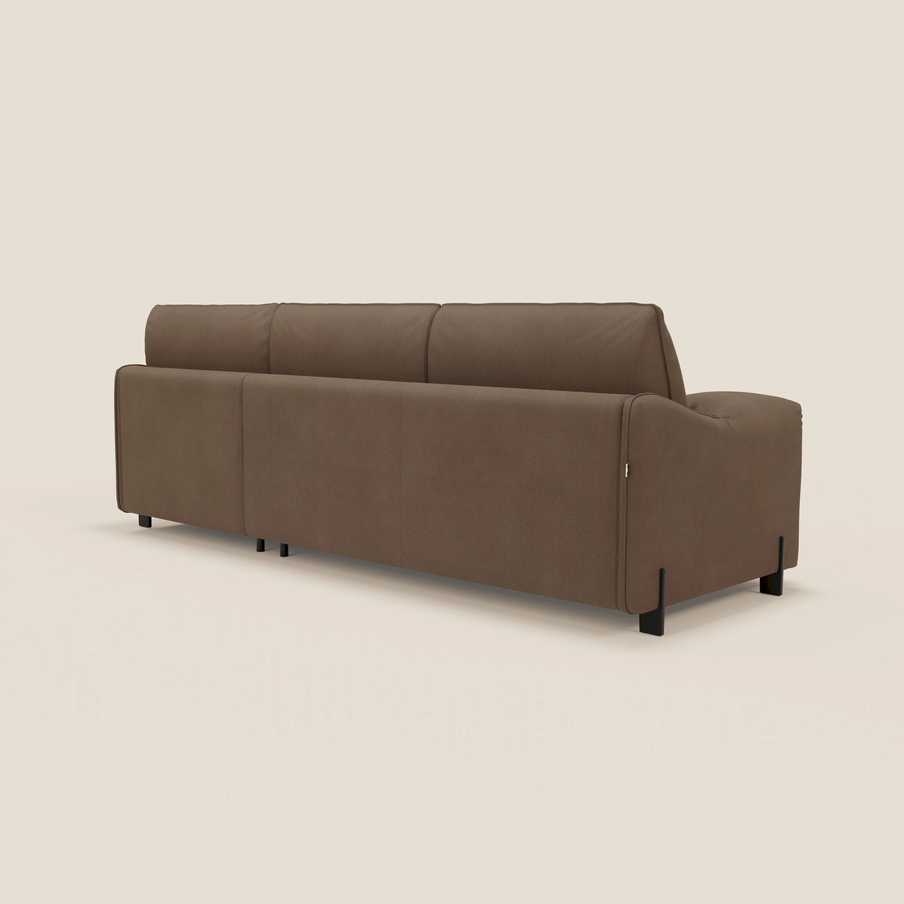 Primula divano letto angolare con materasso H18 cm - penisola contenitore in tessuto smacchiabile T05 - divitt.sbs