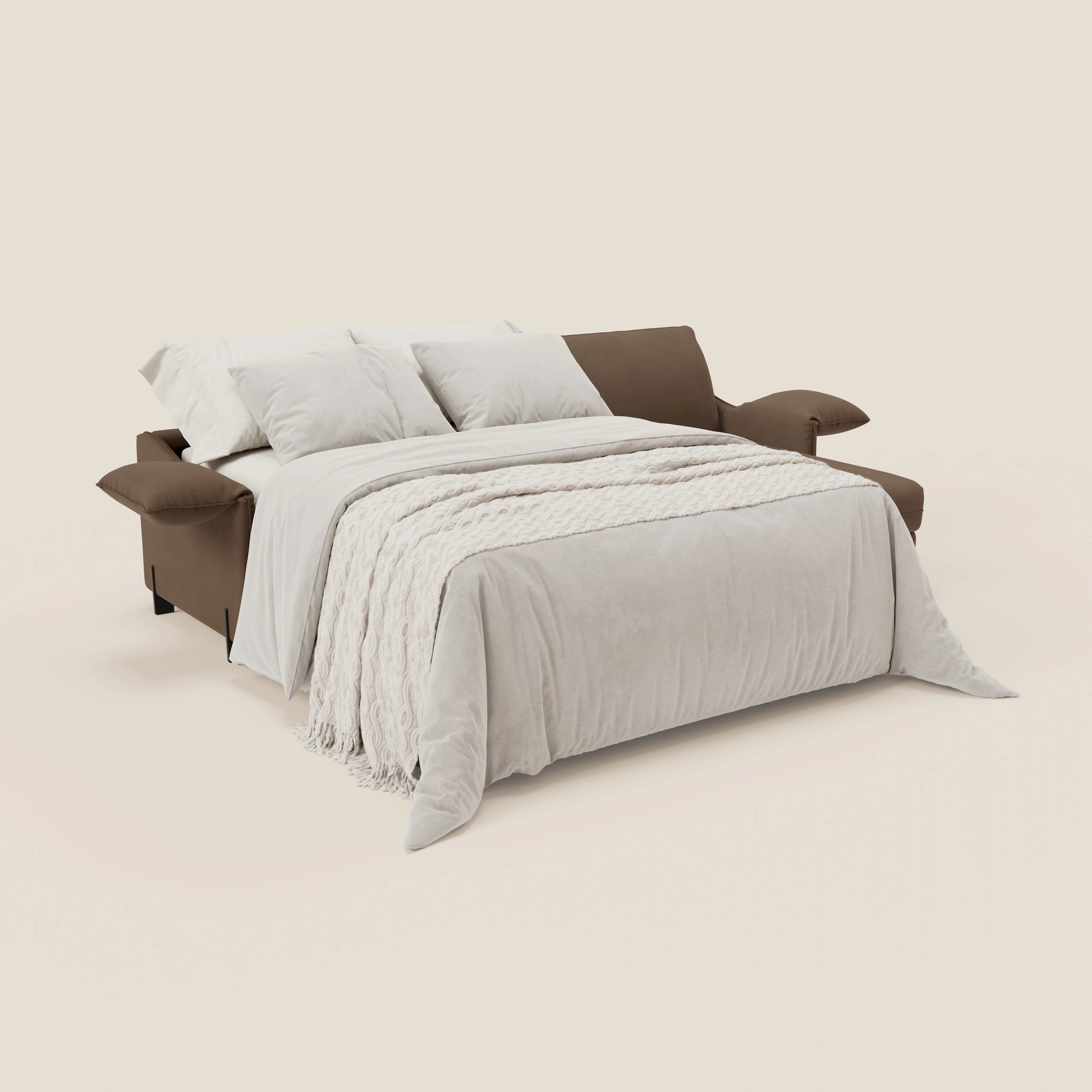 Primula divano letto angolare con materasso H18 cm - penisola contenitore in tessuto smacchiabile T05 - divitt.sbs