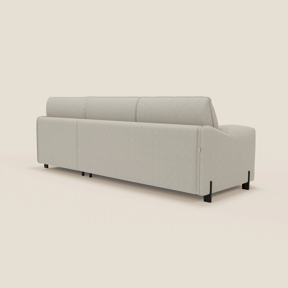 Primula divano letto angolare con materasso H18 cm - penisola contenitore in tessuto smacchiabile T05 - divitt.sbs