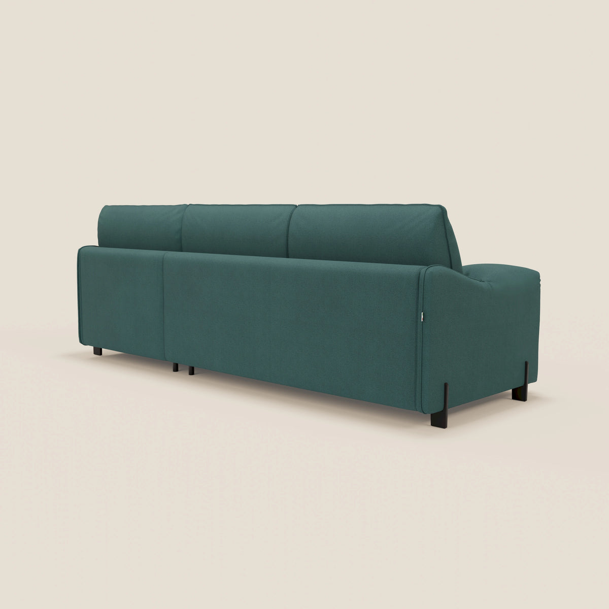 Primula divano letto angolare con materasso H18 cm - penisola contenitore in tessuto smacchiabile T05 - divitt.sbs