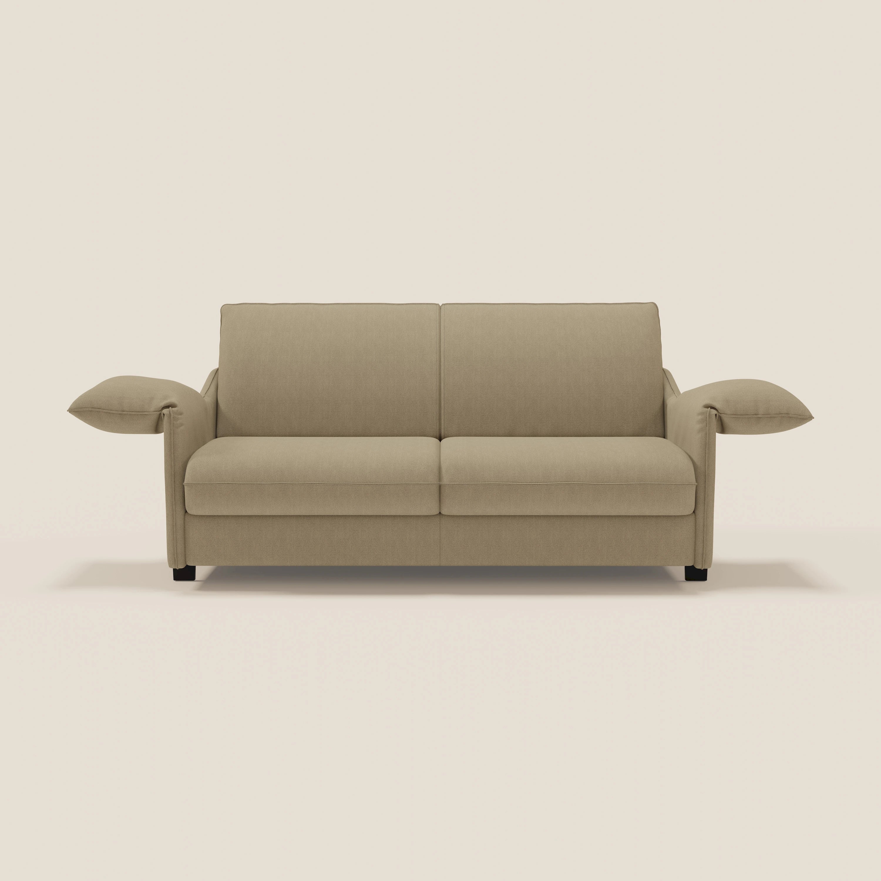 Primula divano letto con materasso alto 18 cm - braccioli mobili e tessuto smacchiabile T05 - divitt.sbs