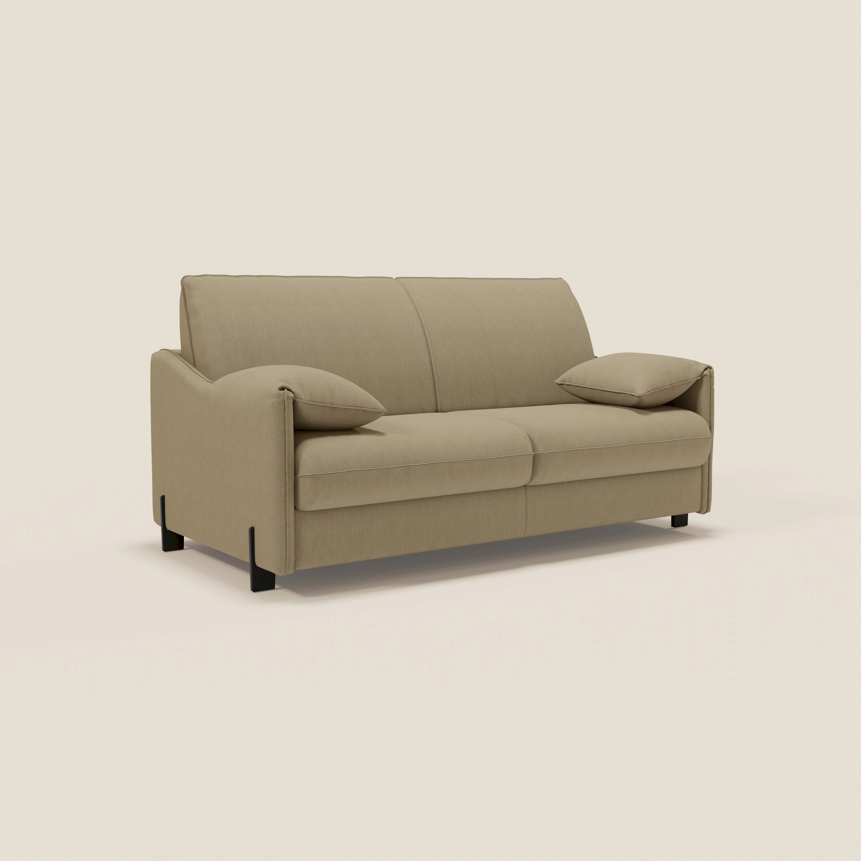Primula divano letto con materasso alto 18 cm - braccioli mobili e tessuto smacchiabile T05 - divitt.sbs