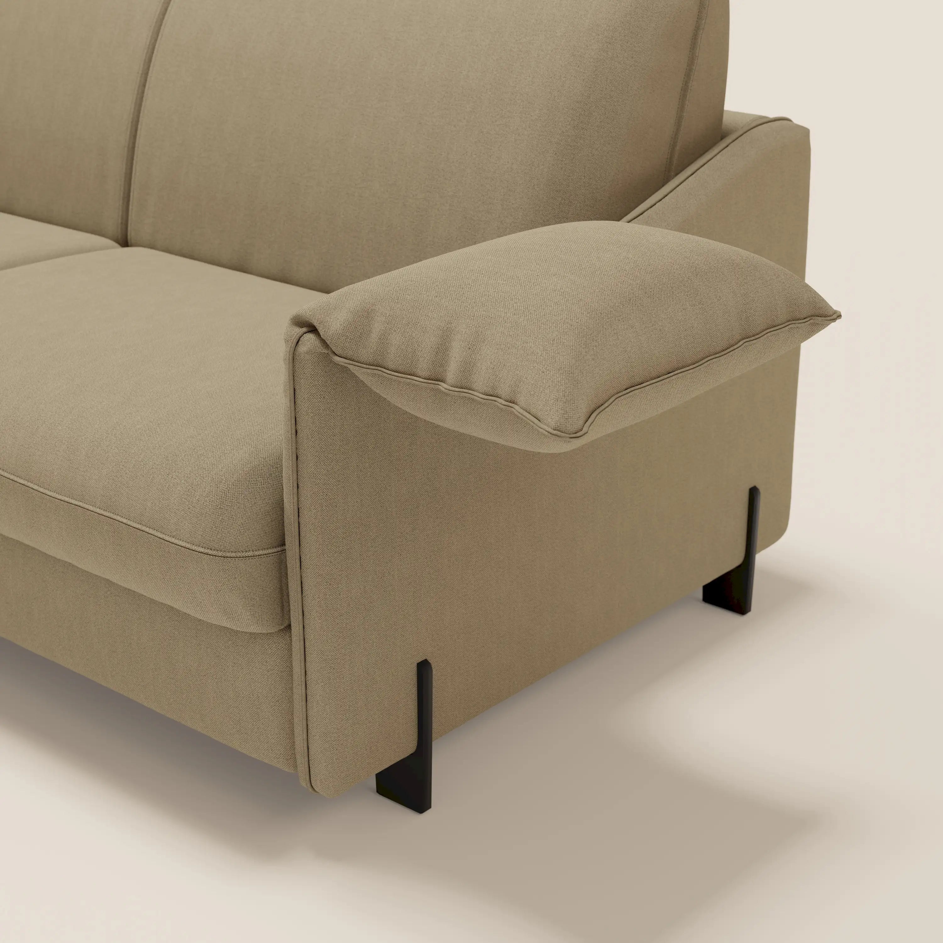 Primula divano letto con materasso alto 18 cm - braccioli mobili e tessuto smacchiabile T05 - divitt.sbs