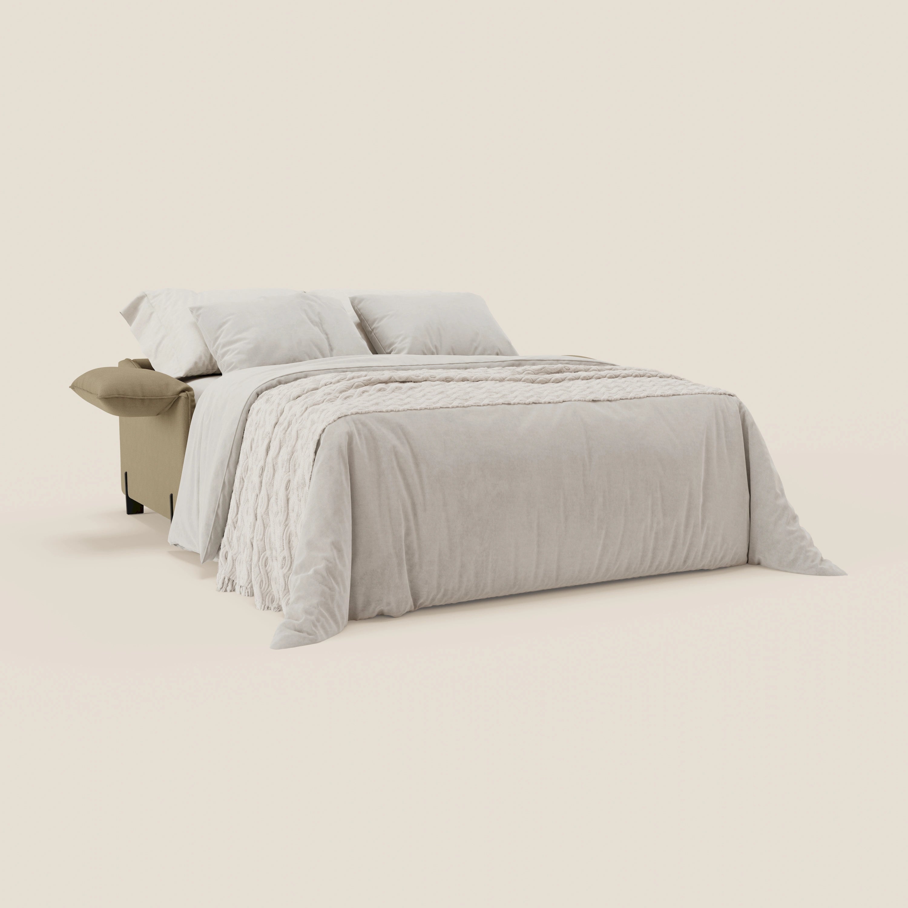 Primula divano letto con materasso alto 18 cm - braccioli mobili e tessuto smacchiabile T05 - divitt.sbs