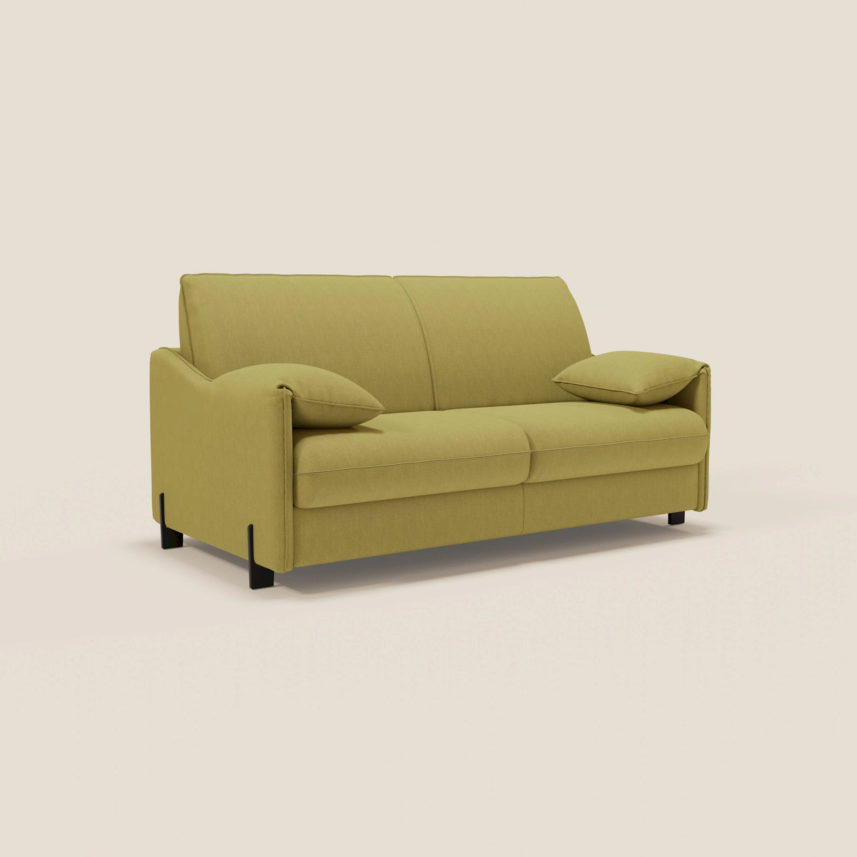 Primula divano letto con materasso alto 18 cm - braccioli mobili e tessuto smacchiabile T05 - divitt.sbs