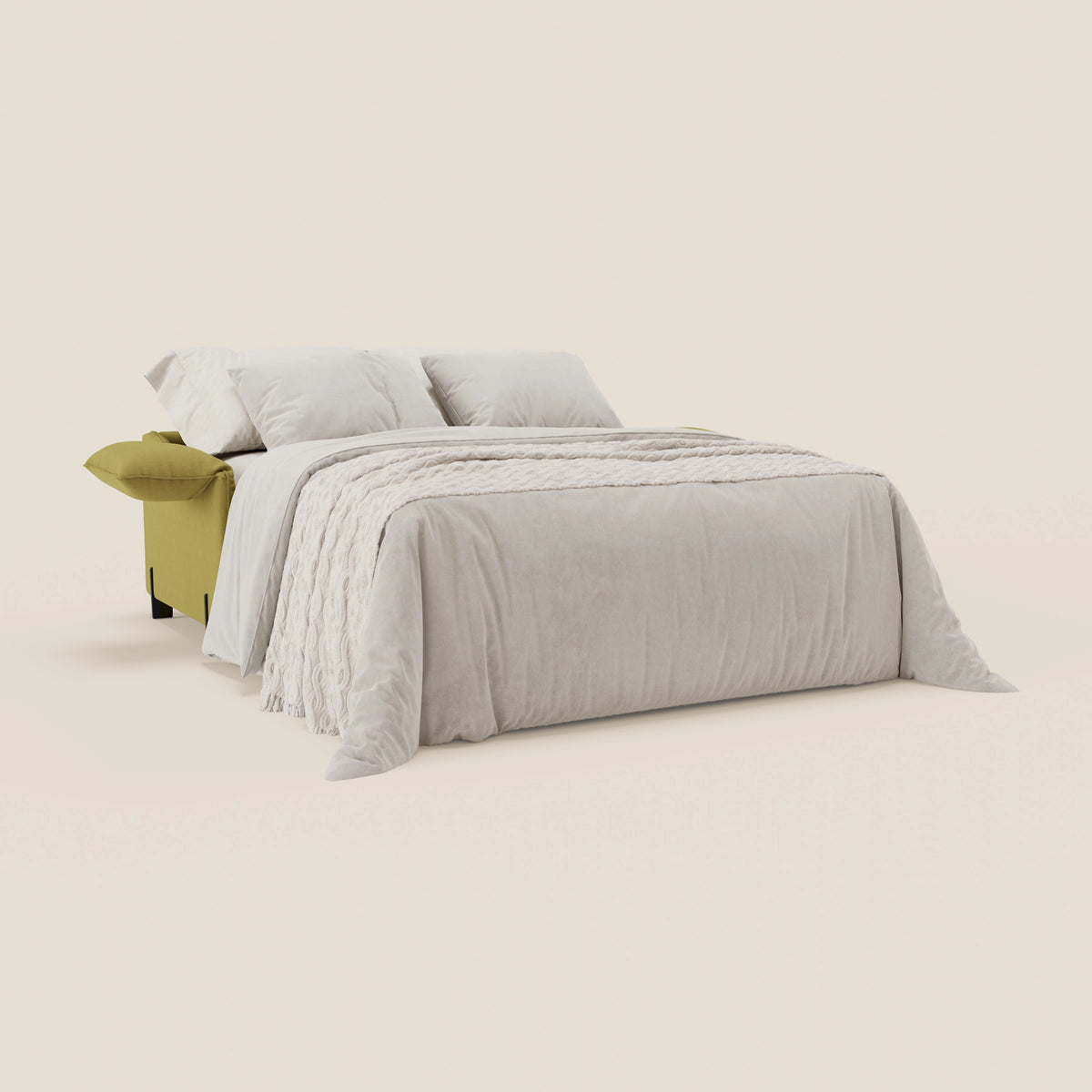 Primula divano letto con materasso alto 18 cm - braccioli mobili e tessuto smacchiabile T05 - divitt.sbs
