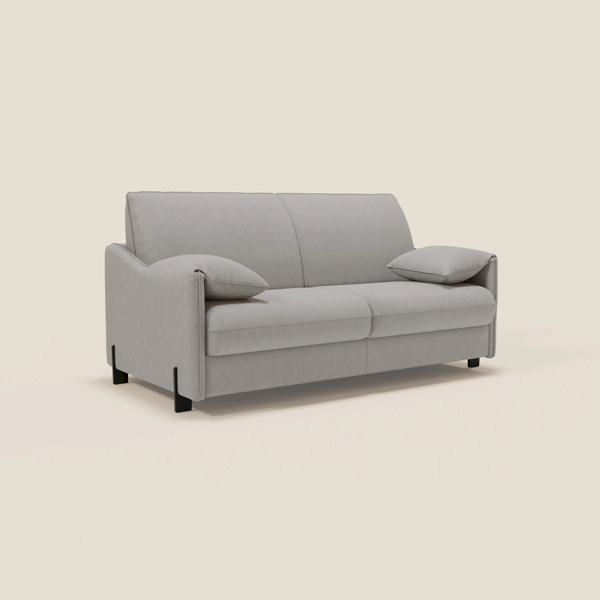Primula divano letto con materasso alto 18 cm - braccioli mobili e tessuto smacchiabile T05 - divitt.sbs