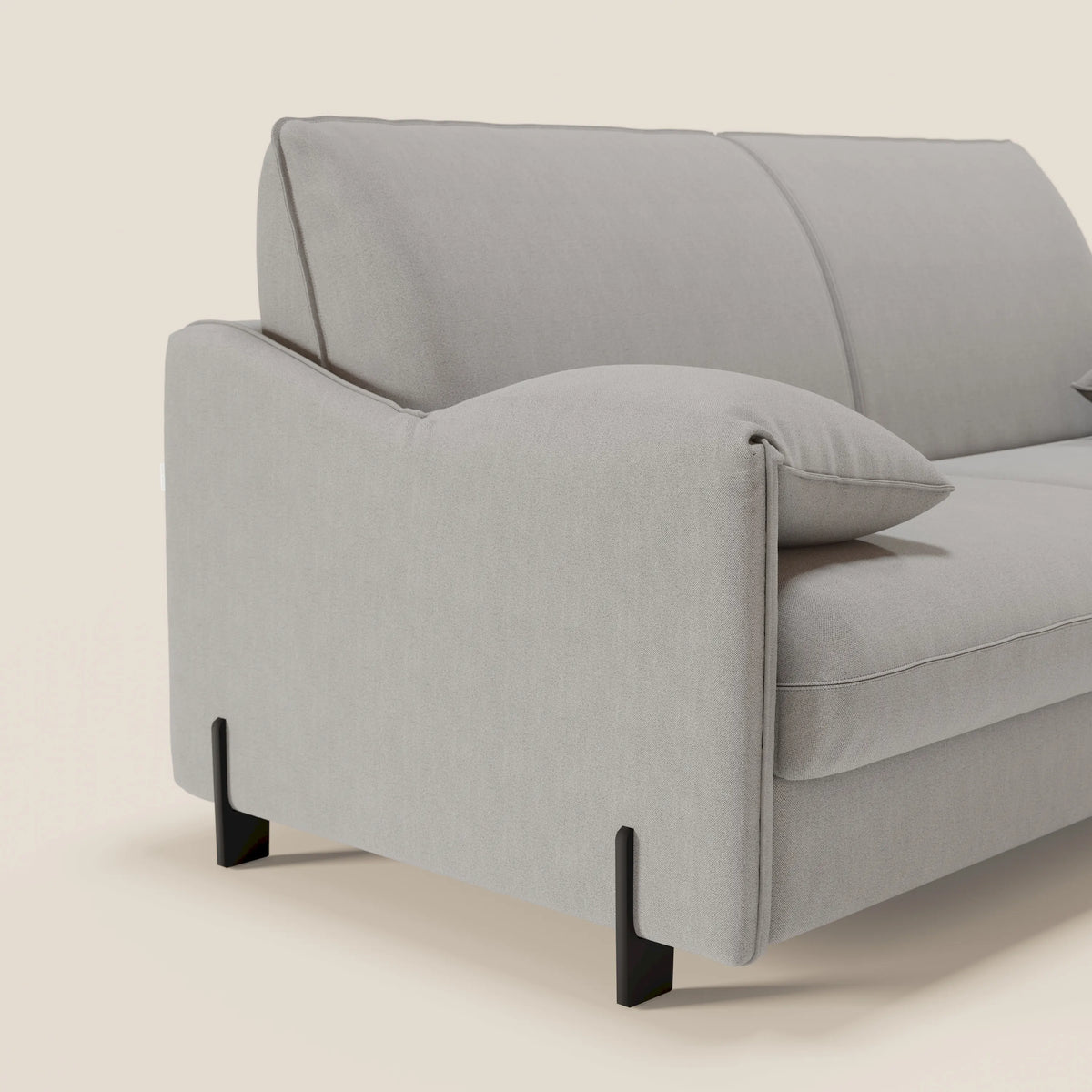 Primula divano letto con materasso alto 18 cm - braccioli mobili e tessuto smacchiabile T05 - divitt.sbs