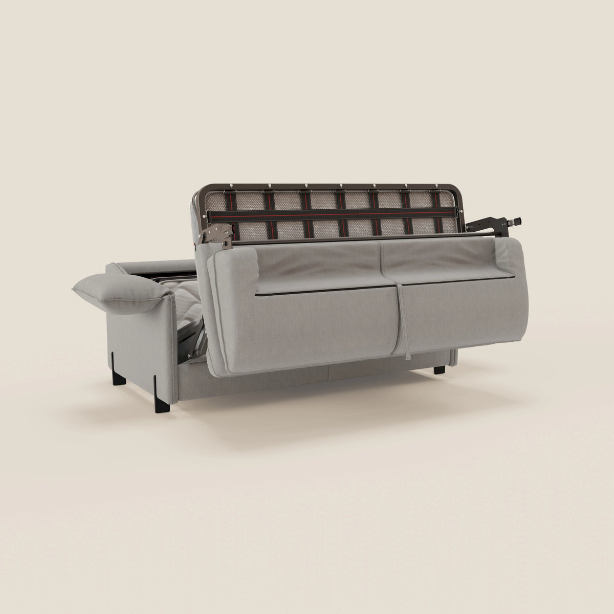 Primula divano letto con materasso alto 18 cm - braccioli mobili e tessuto smacchiabile T05 - divitt.sbs