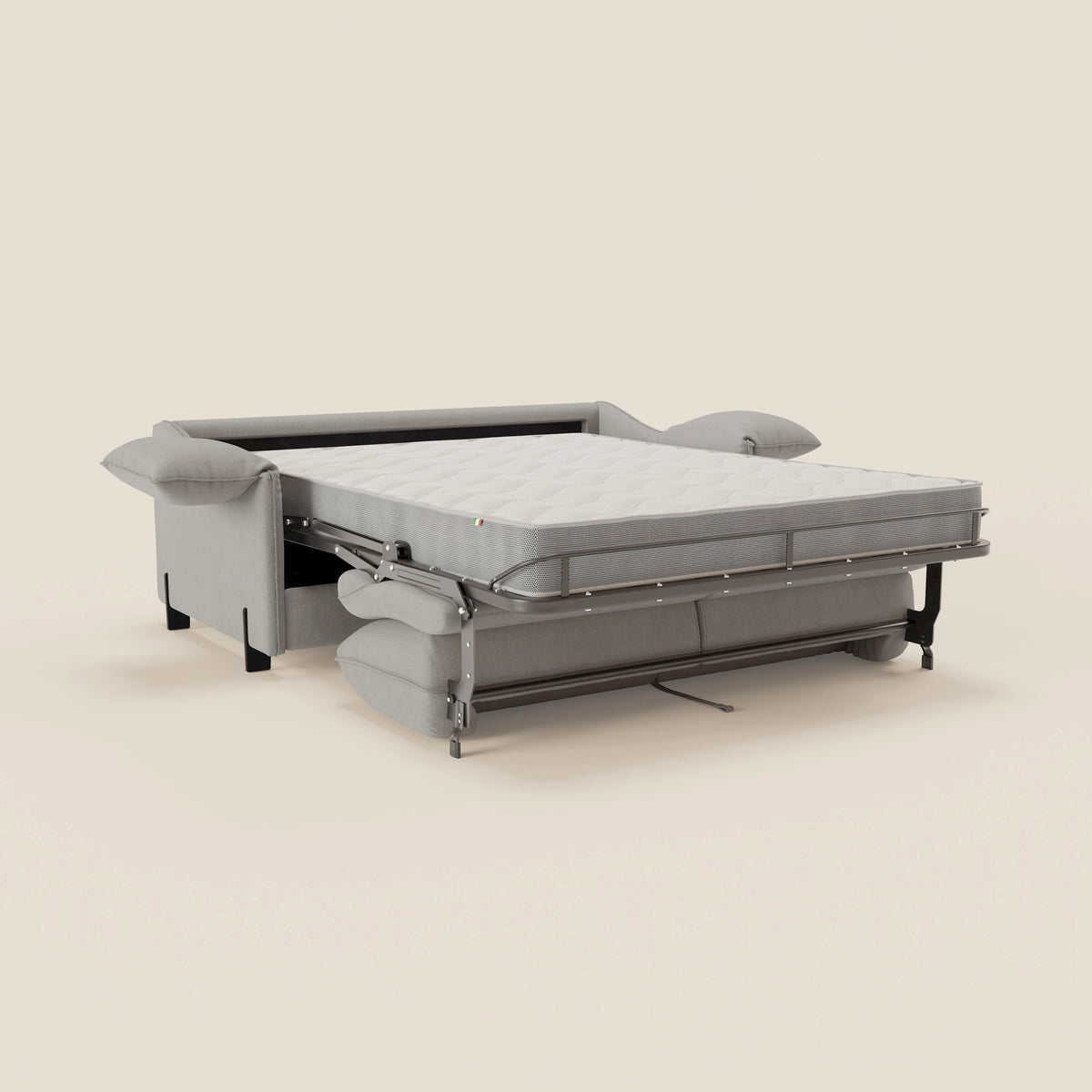 Primula divano letto con materasso alto 18 cm - braccioli mobili e tessuto smacchiabile T05 - divitt.sbs
