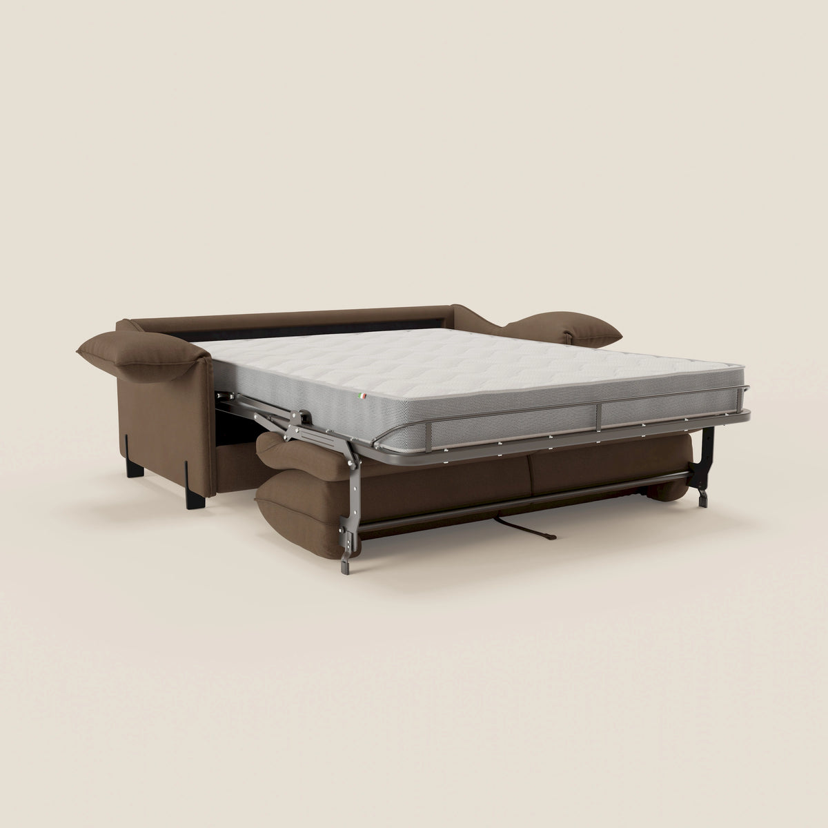 Primula divano letto con materasso alto 18 cm - braccioli mobili e tessuto smacchiabile T05 - divitt.sbs