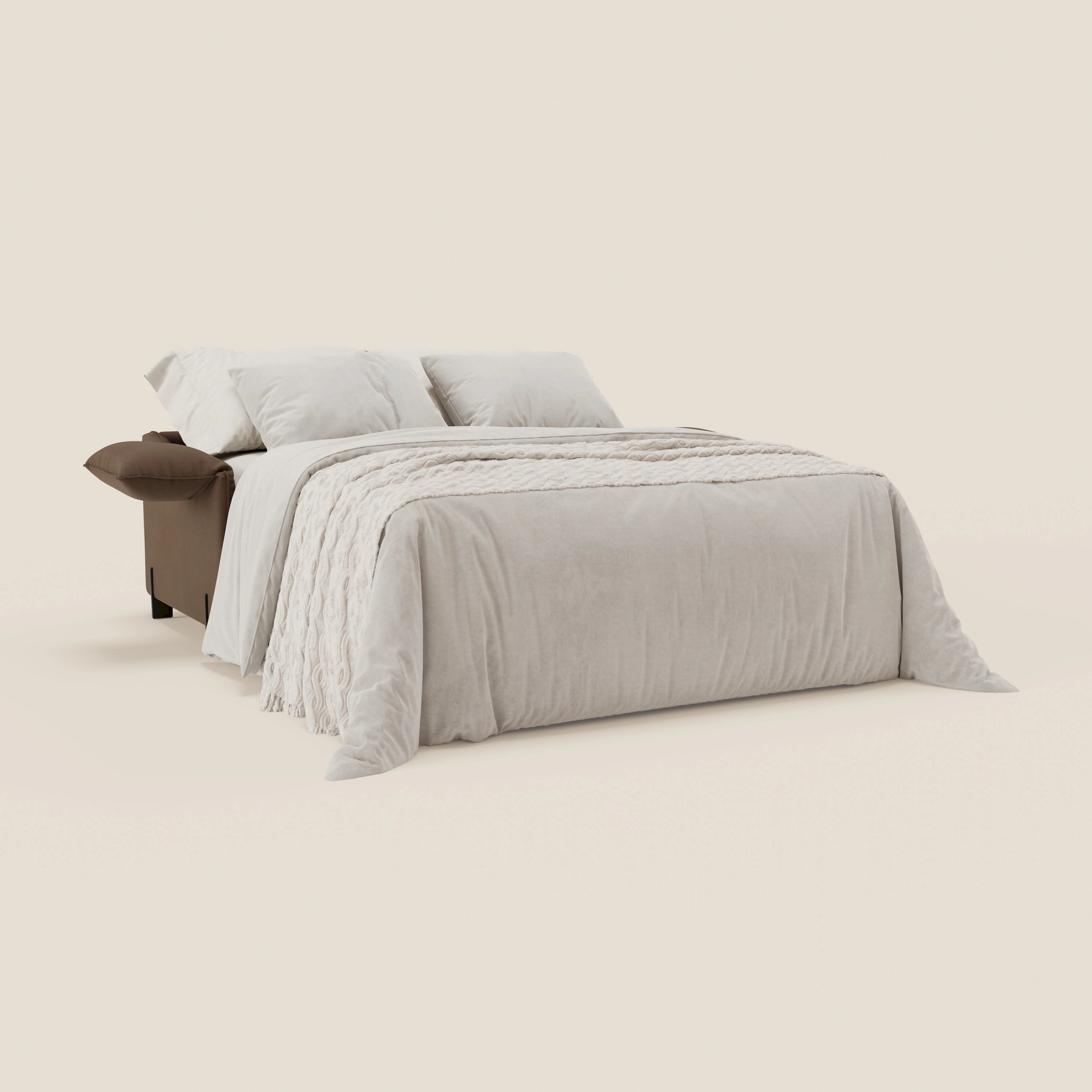 Primula divano letto con materasso alto 18 cm - braccioli mobili e tessuto smacchiabile T05 - divitt.sbs