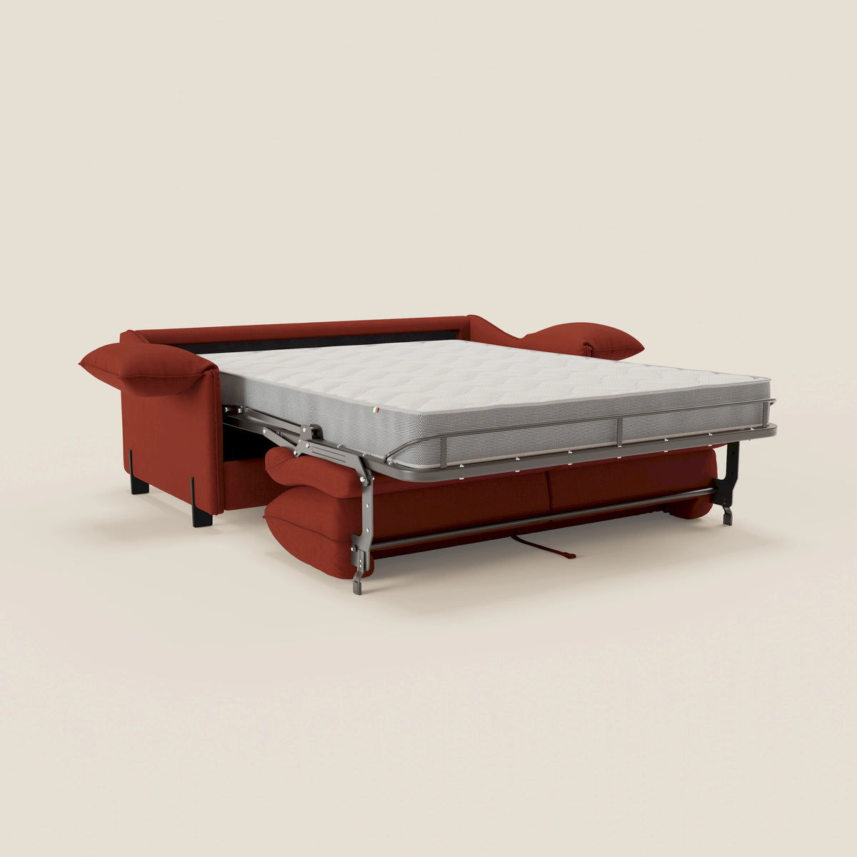 Primula divano letto con materasso alto 18 cm - braccioli mobili e tessuto smacchiabile T05 - divitt.sbs