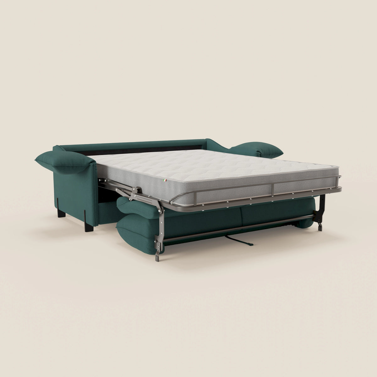 Primula divano letto con materasso alto 18 cm - braccioli mobili e tessuto smacchiabile T05 - divitt.sbs