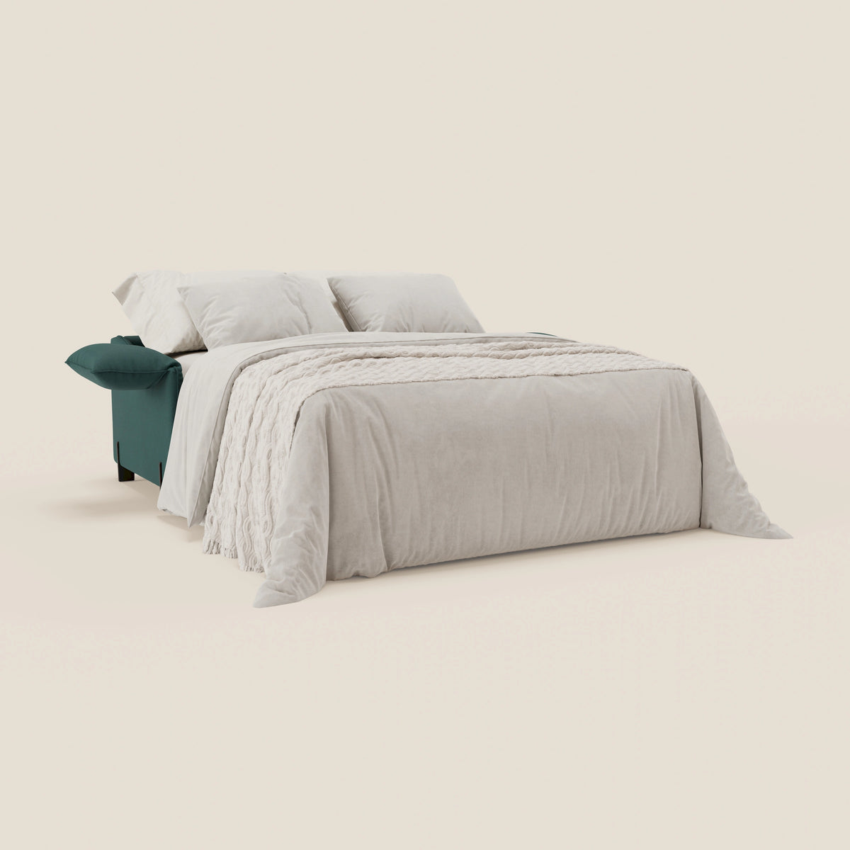 Primula divano letto con materasso alto 18 cm - braccioli mobili e tessuto smacchiabile T05 - divitt.sbs