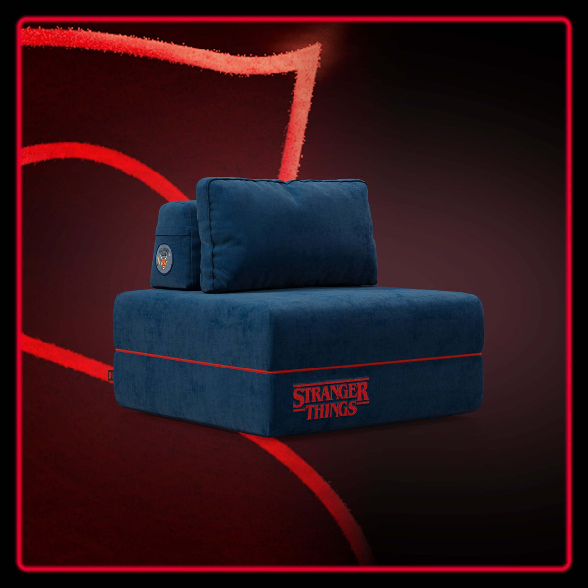 Rift poltrona letto STRANGER THINGS Edition con materasso alto 22 cm e memory foam - tessuto smacchiabile blu - divitt.sbs