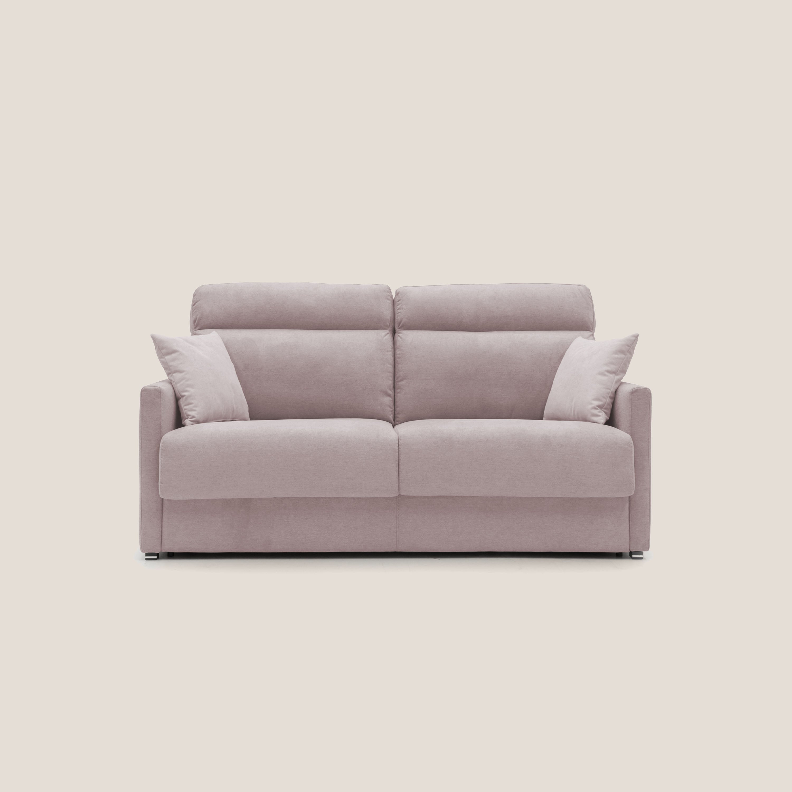 Margot Divano letto matrimoniale con schienale morbido alto in tessuto T02 rosa - divitt.sbs
