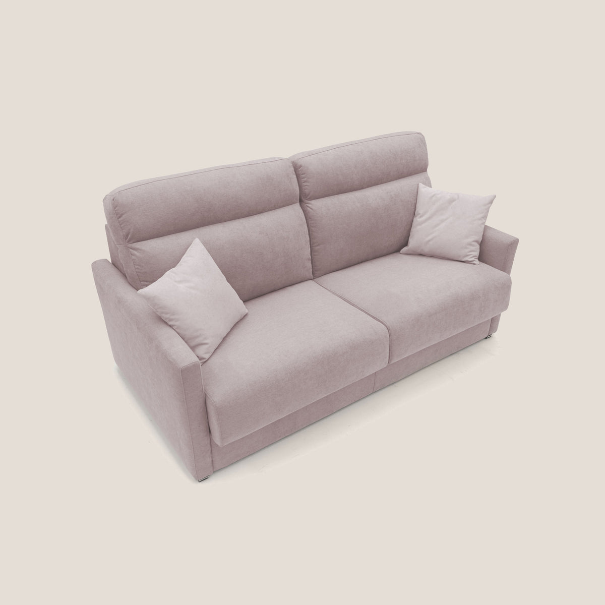 Margot Divano letto matrimoniale con schienale morbido alto in tessuto T02 rosa - divitt.sbs